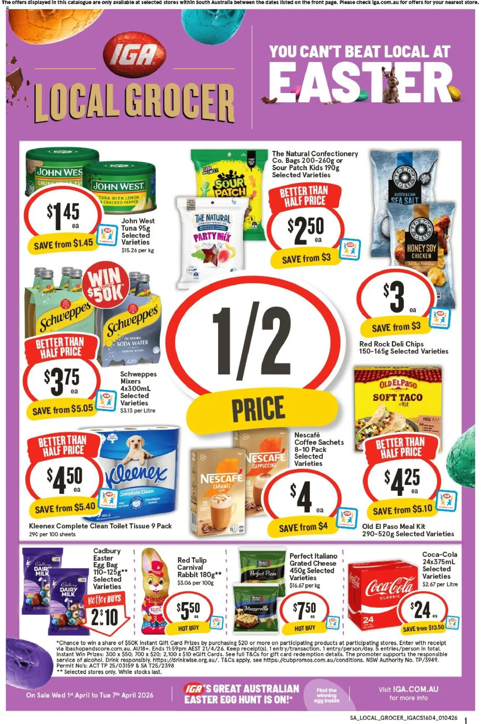 IGA catalogue - valid from 01.04.2026 | Page: 1 | Products: Toilet, Dairy, Cheese, Water