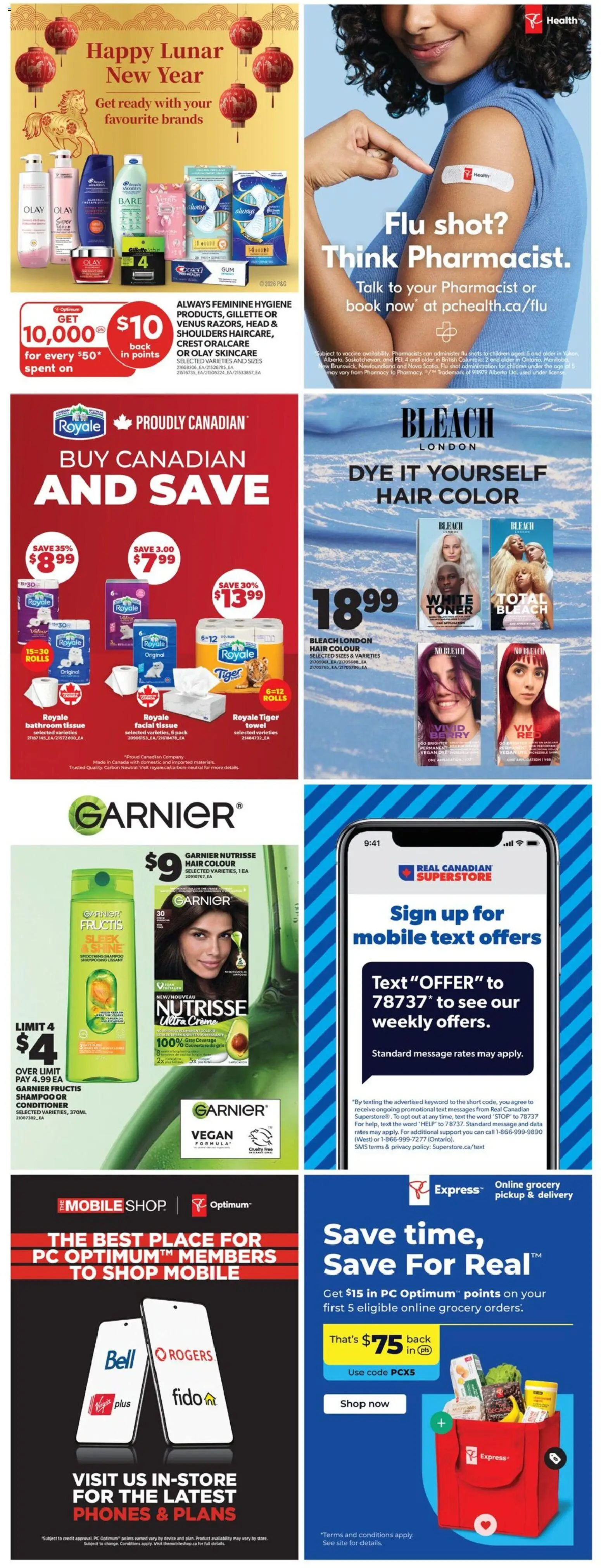 Real Canadian Superstore flyer valid from 19.02.2026 | Page: 38 | Products: PC, Shampoo, Conditioner, Hair color