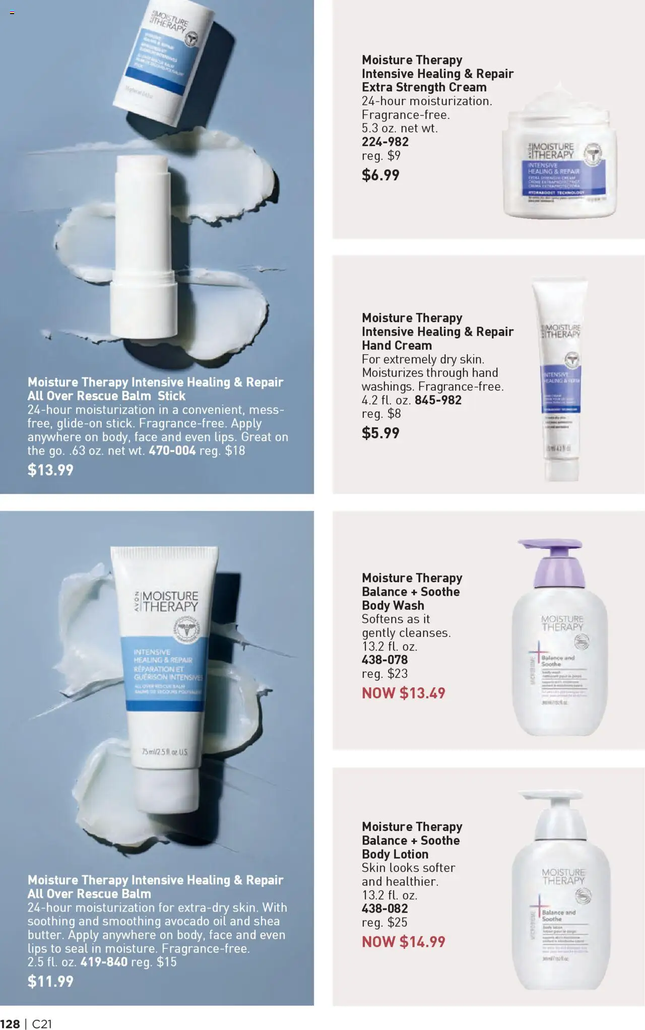 Avon Brochure - valid from 08.10.2025 | Page: 128 | Products: Hand cream, Cream, Body Wash, Avocado