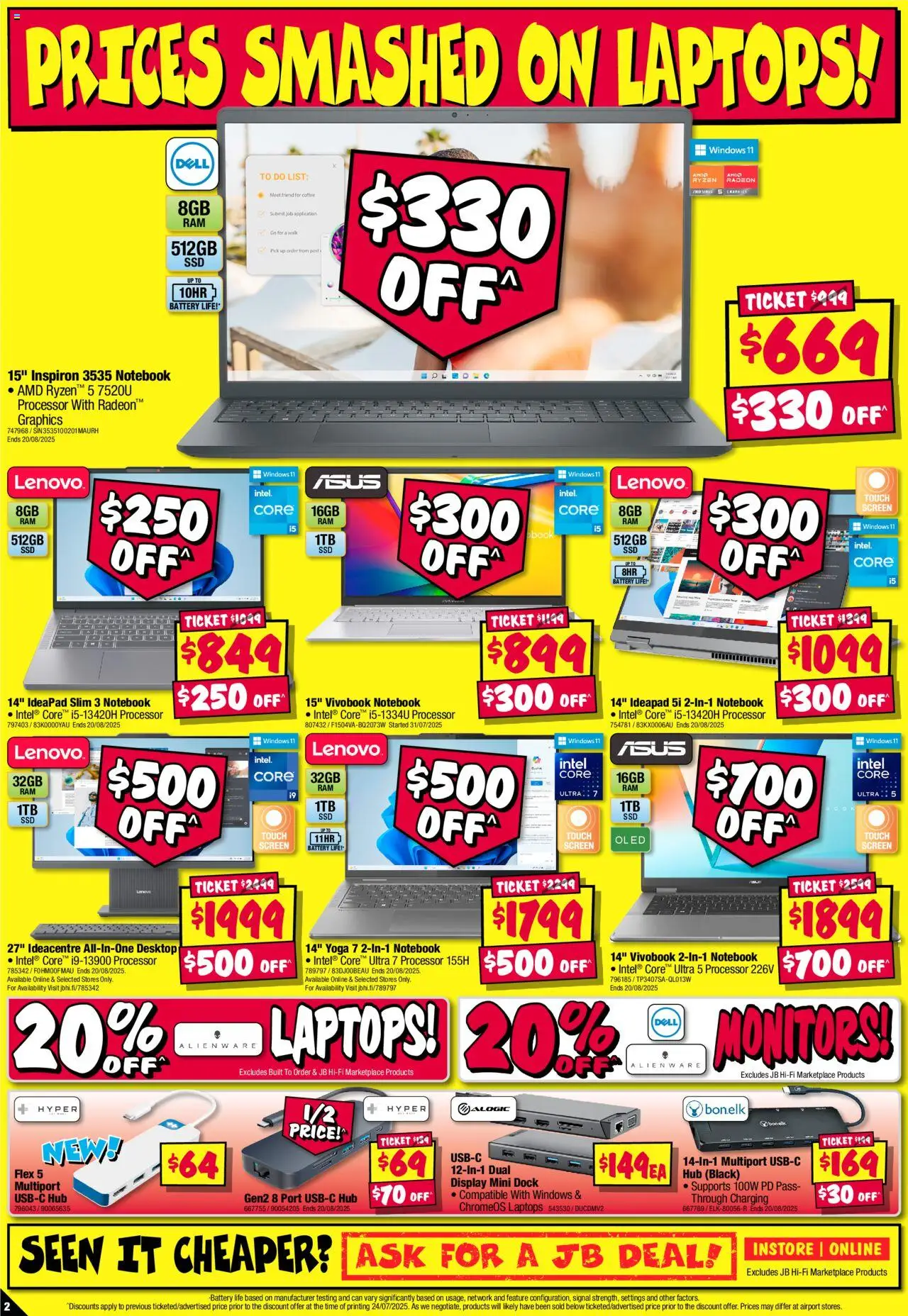 JB Hi-Fi catalogue - valid from 07.08.2025 | Page: 2 | Products: Coffee, Notebook, Desktop, Screen