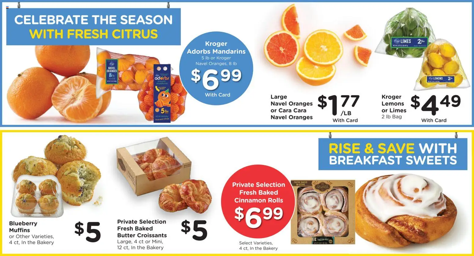 Fred Meyer Weekly Ad - valid from 08.04.2026 | Page: 9 | Products: Bakery, Mandarins, Croissants, Bag