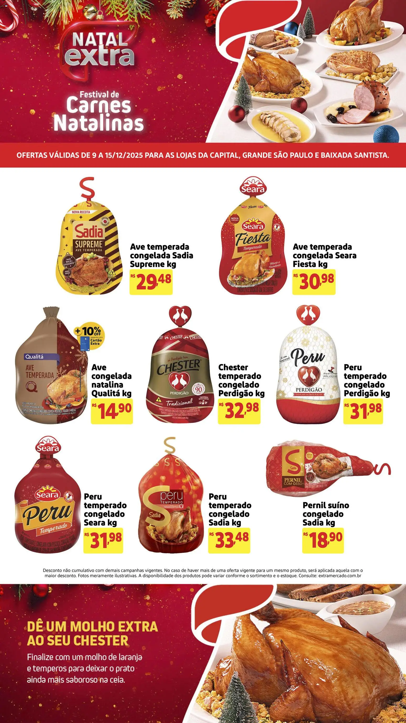 Extra Folheto - válido de 09.12.2025 | Página: 1 | Produtos: Termômetro, Moela, Pernil, Frango