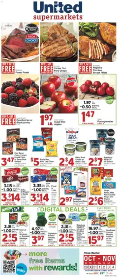 Preview of United Supermarkets weekly ads valid from 28.10.2025