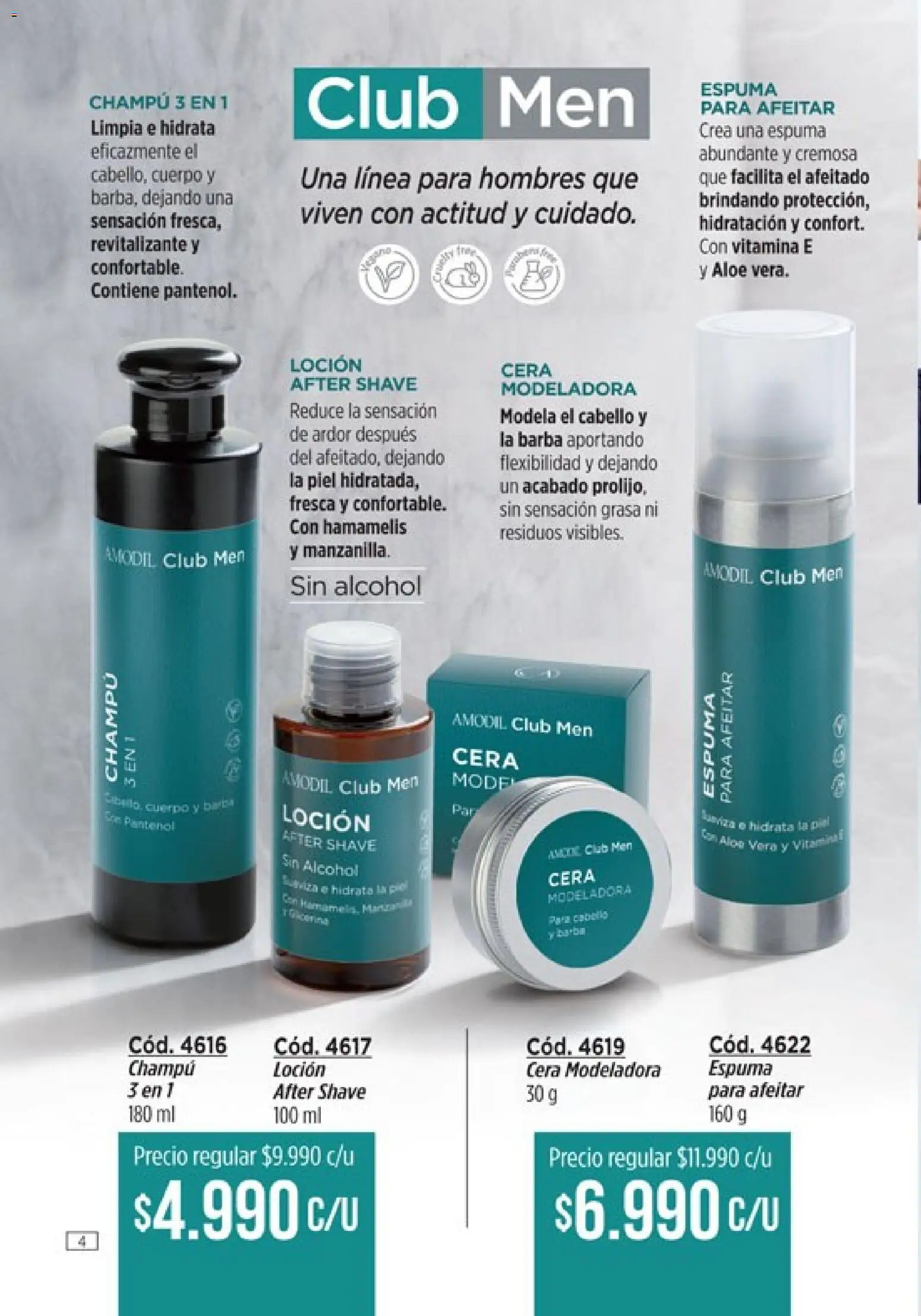 Amodil - Campaña 8 │ válido desde el 08.04.2026 | Página: 4 | Productos: Champú, Loción, Espuma, Cera
