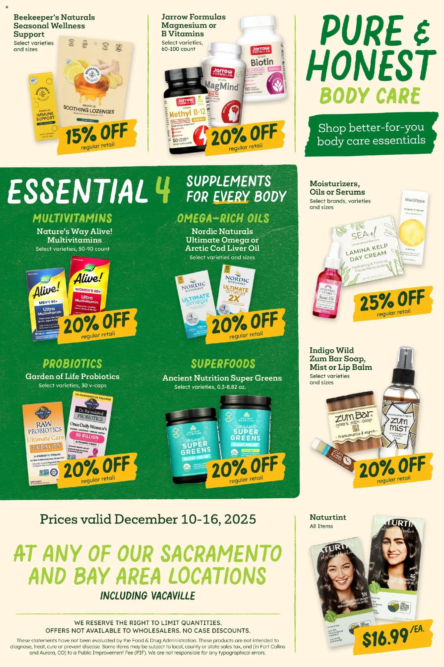 Sprouts Weekly Ad - valid from 10.12.2025 | Page: 12 | Products: Magnesium, Hair color, Oil, Case
