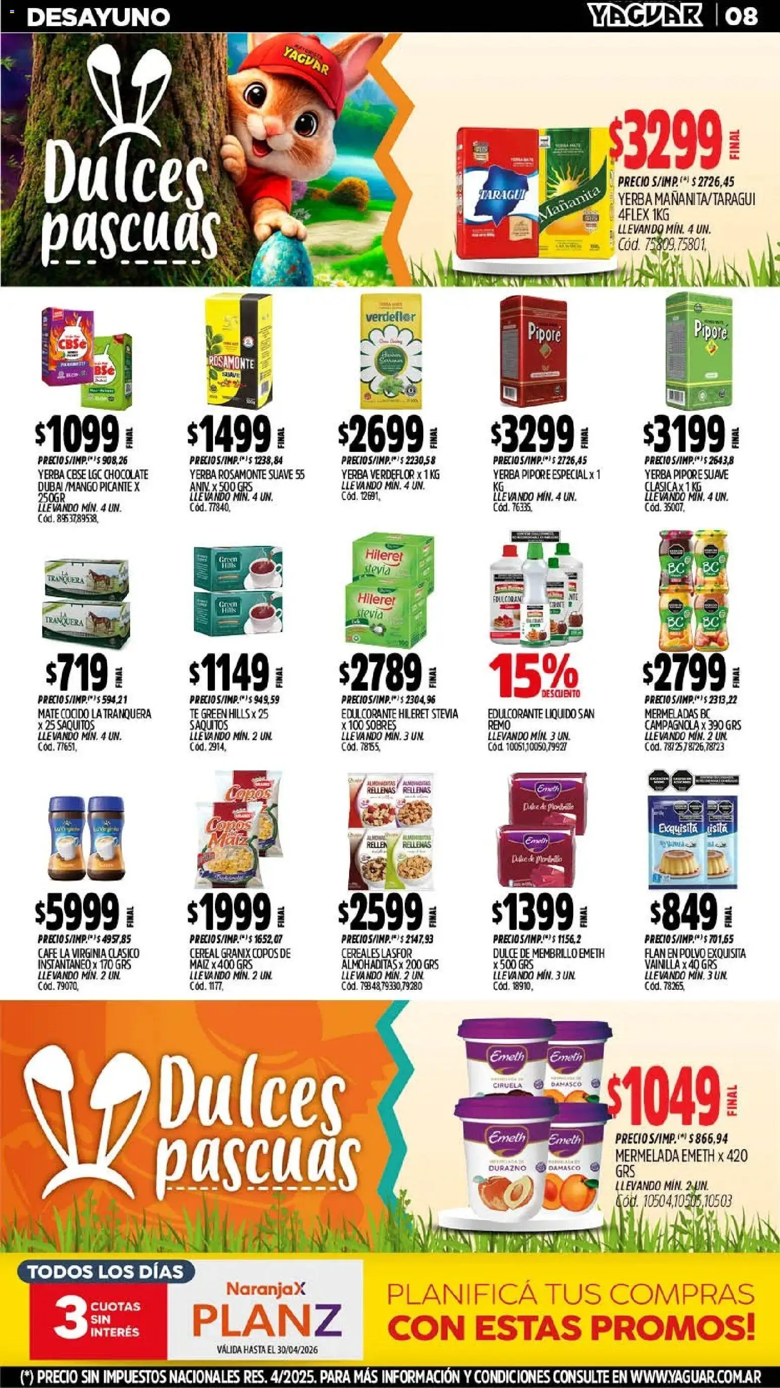 Yaguar - Oferta Semanal Neuquen │ válido desde el 30.03.2026 | Página: 8 | Productos: Mate, Maiz, Té, Mate cocido