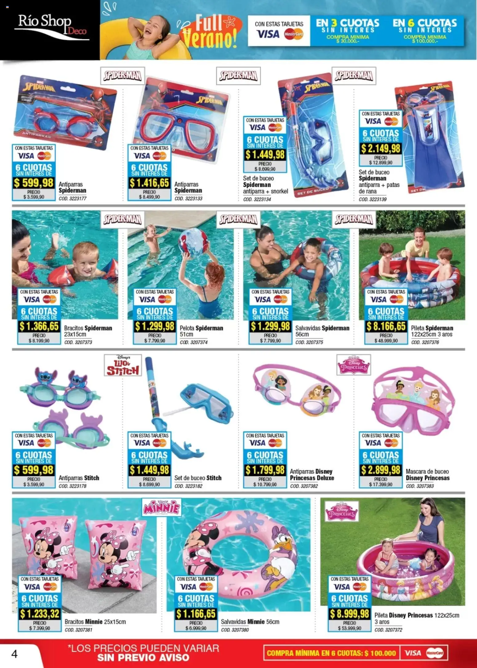 Río Shop Deco catálogo │ válido desde el 01.01.2026 | Página: 4 | Productos: Máscara, Pileta, Pelota, Antiparras