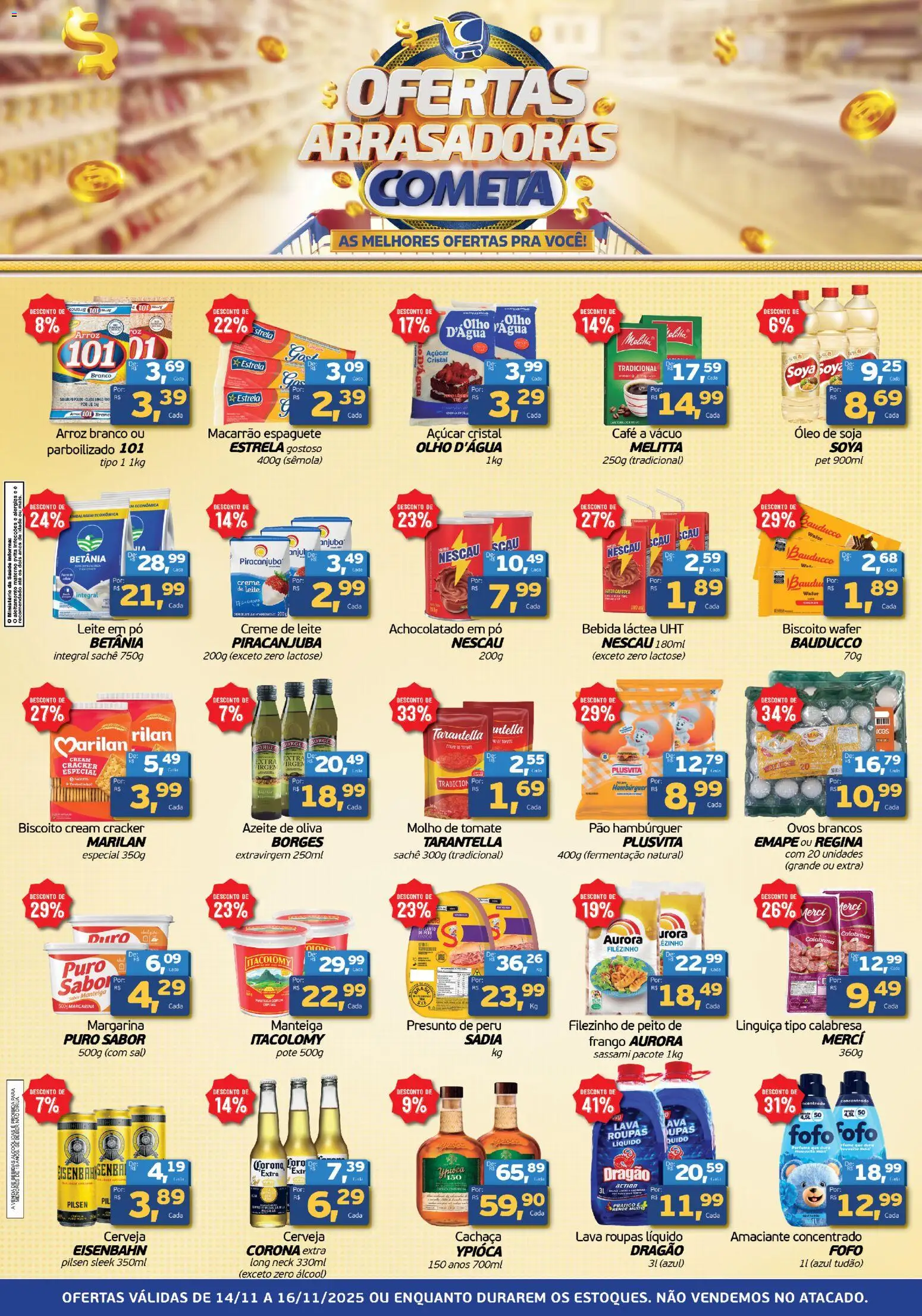 Cometa Supermercados Folheto - válido de 14.11.2025 | Página: 1 | Produtos: Achocolatado, Manteiga, Bebida, Frango