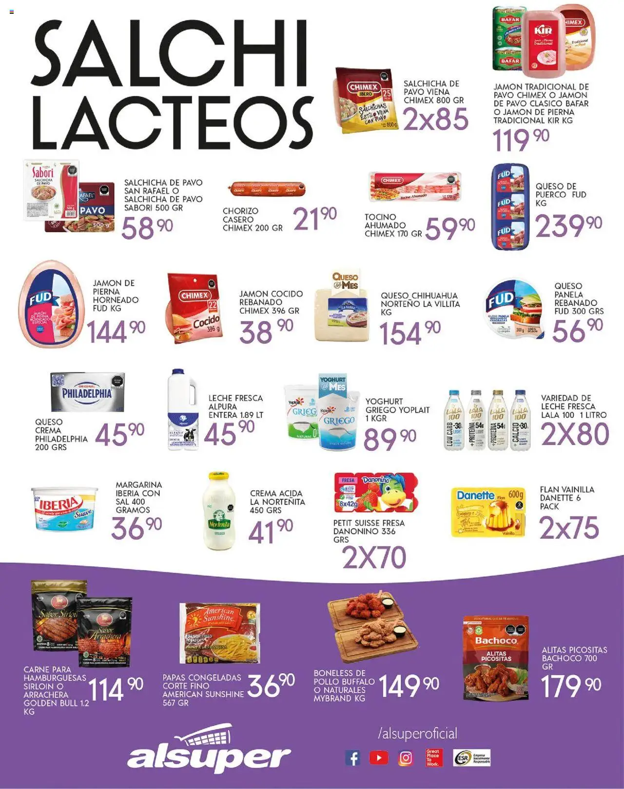 Nuevas ofertas de Alsuper válidas en toda la República Mexicana desde el 26.09.2025. ¡Encuentra las mejores ofertas en Alsuper - Folleto Saltillo! | Página: 3 | Productos: Sal, Queso crema, Leche, Margarina
