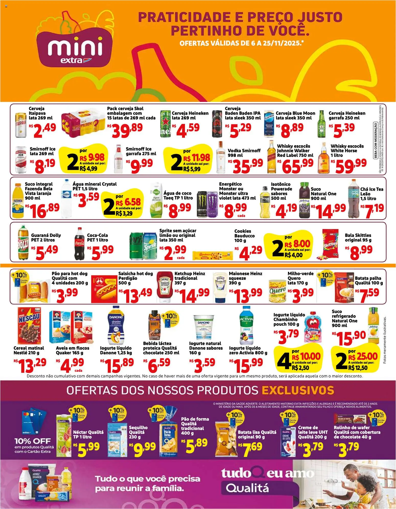 Mini Extra Folheto - válido de 06.11.2025 | Página: 1 | Produtos: Salsicha, Pão, Suco, Creme