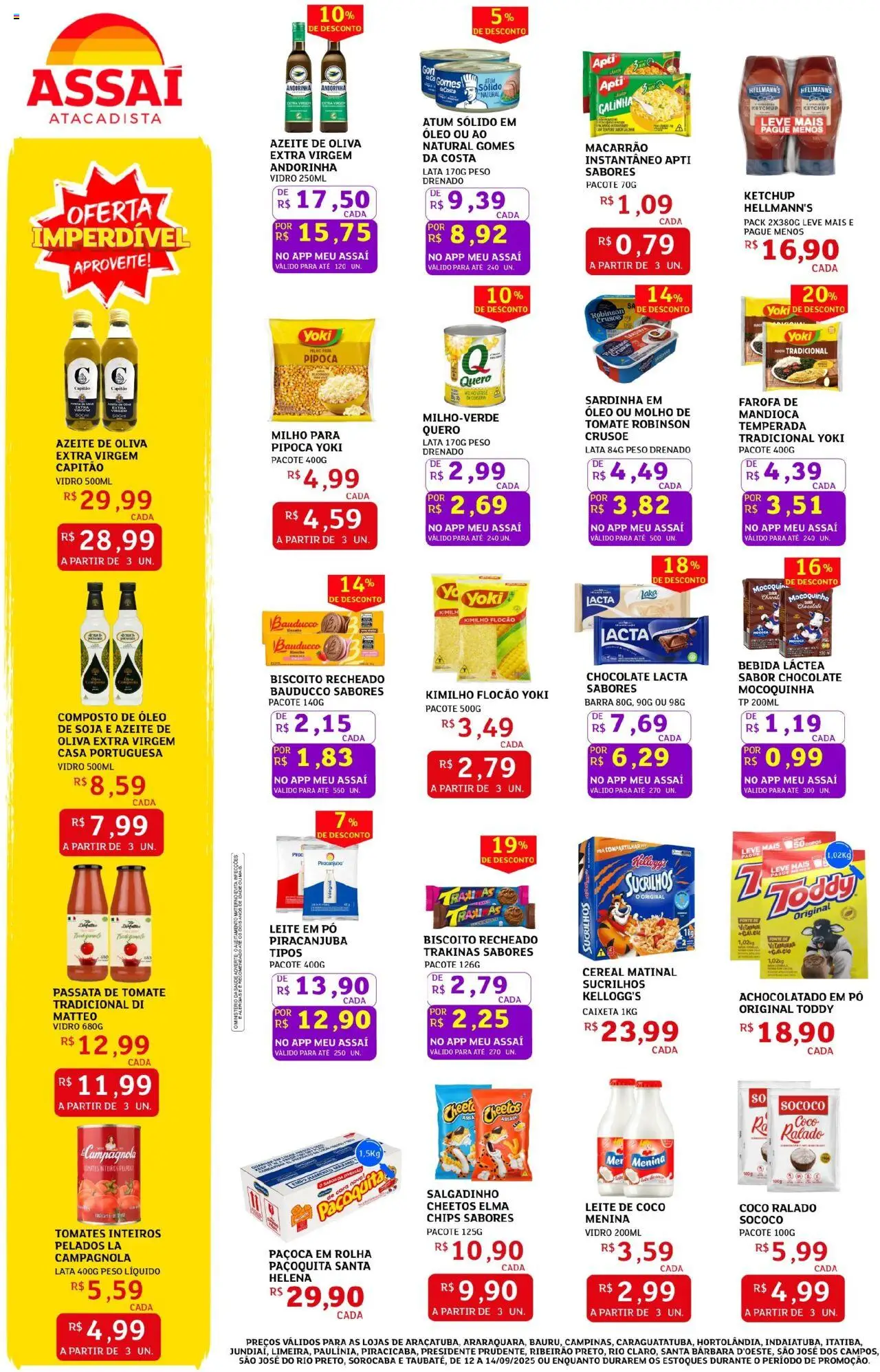 Assaí Atacadista Folheto - válido de 12.09.2025 | Página: 2 | Produtos: Pó, Achocolatado, Biscoito recheado, Leite em pó