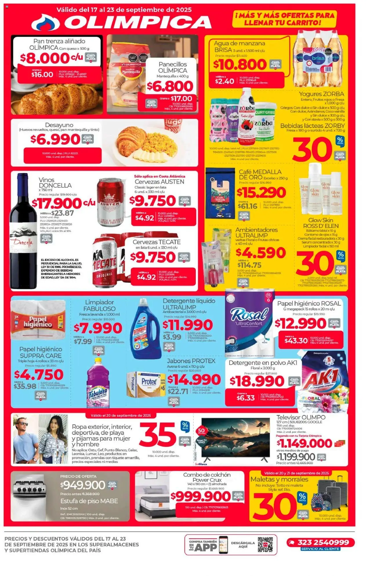 Olímpica revista - valida desde el 17.09.2025 | Página: 2 | Productos: Agua, Avena, Mantequilla, Contorno de ojos