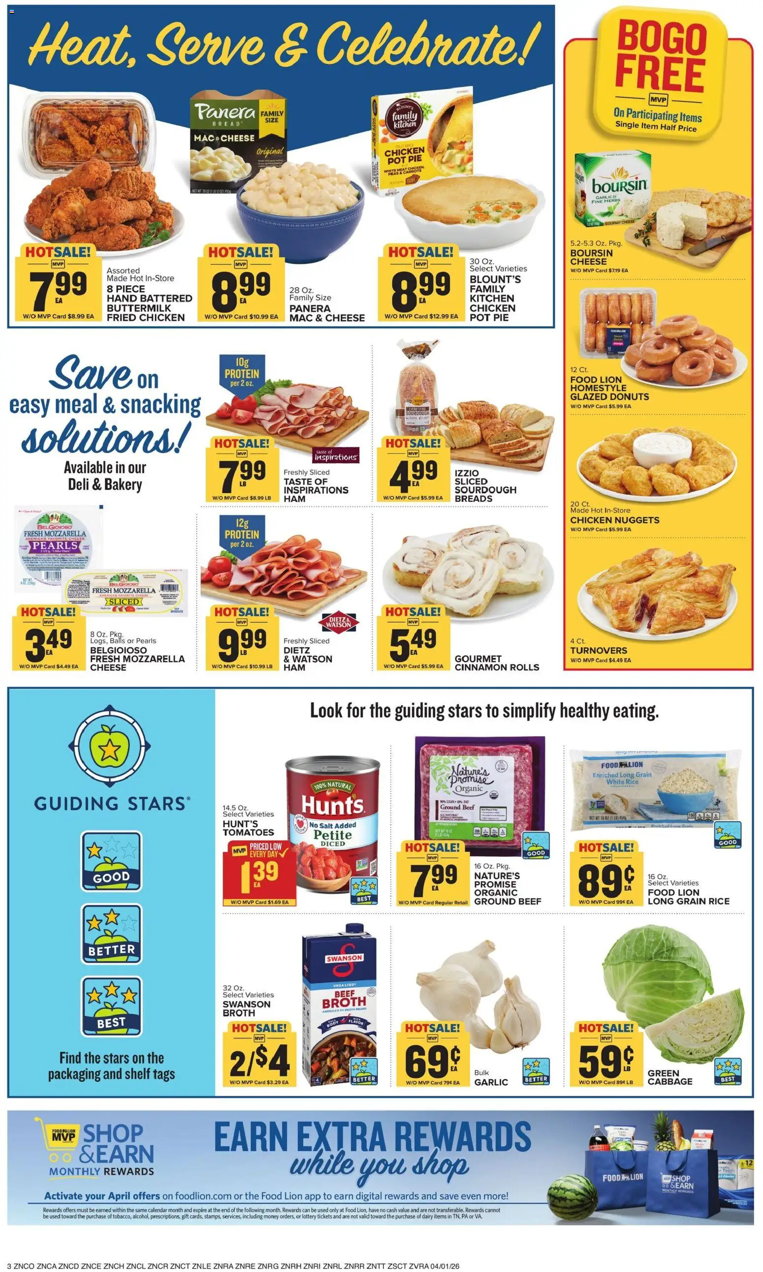 Food Lion Weekly Ad - valid from 01.04.2026 | Page: 6 | Products: Shelf, Bread, Salt, Garlic