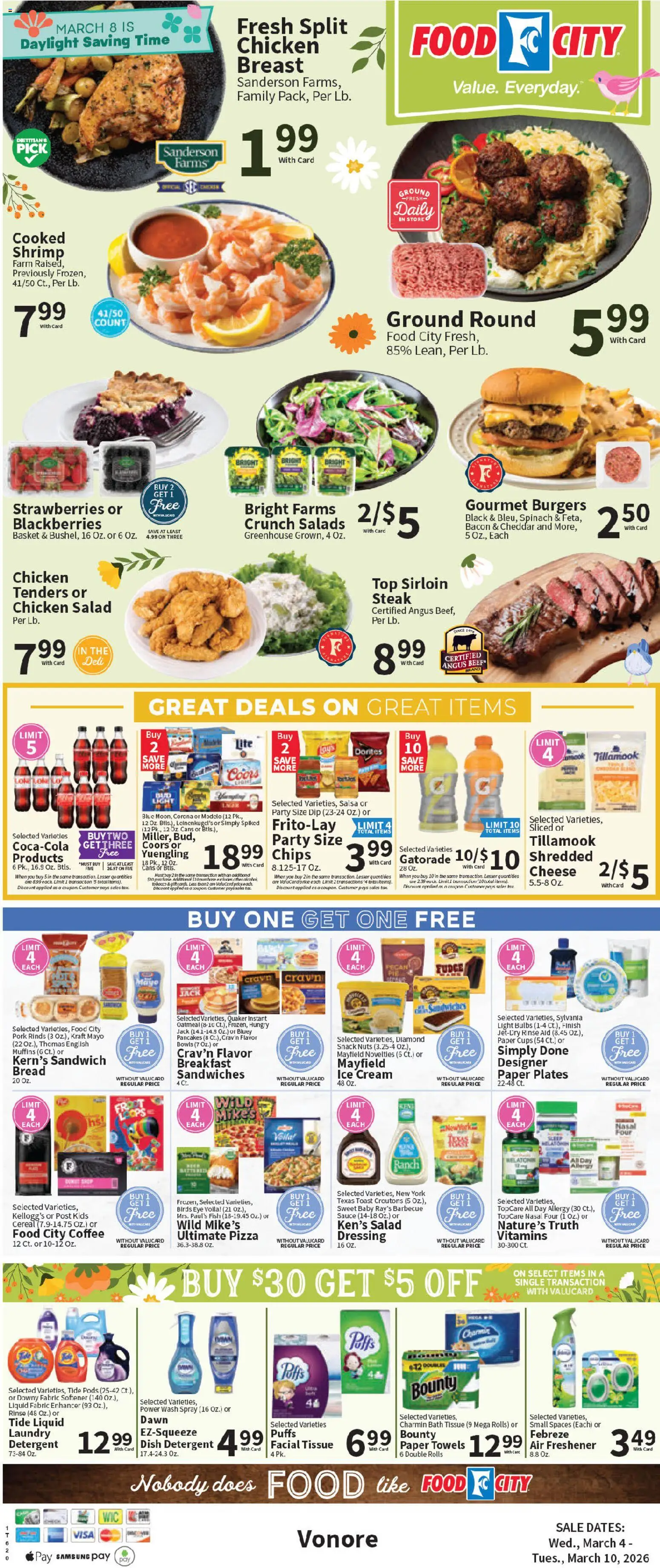 Food City Weekly Ad - valid from 06.03.2026 | Page: 3 | Products: Basket, Cheese, Pizza, Ice cream