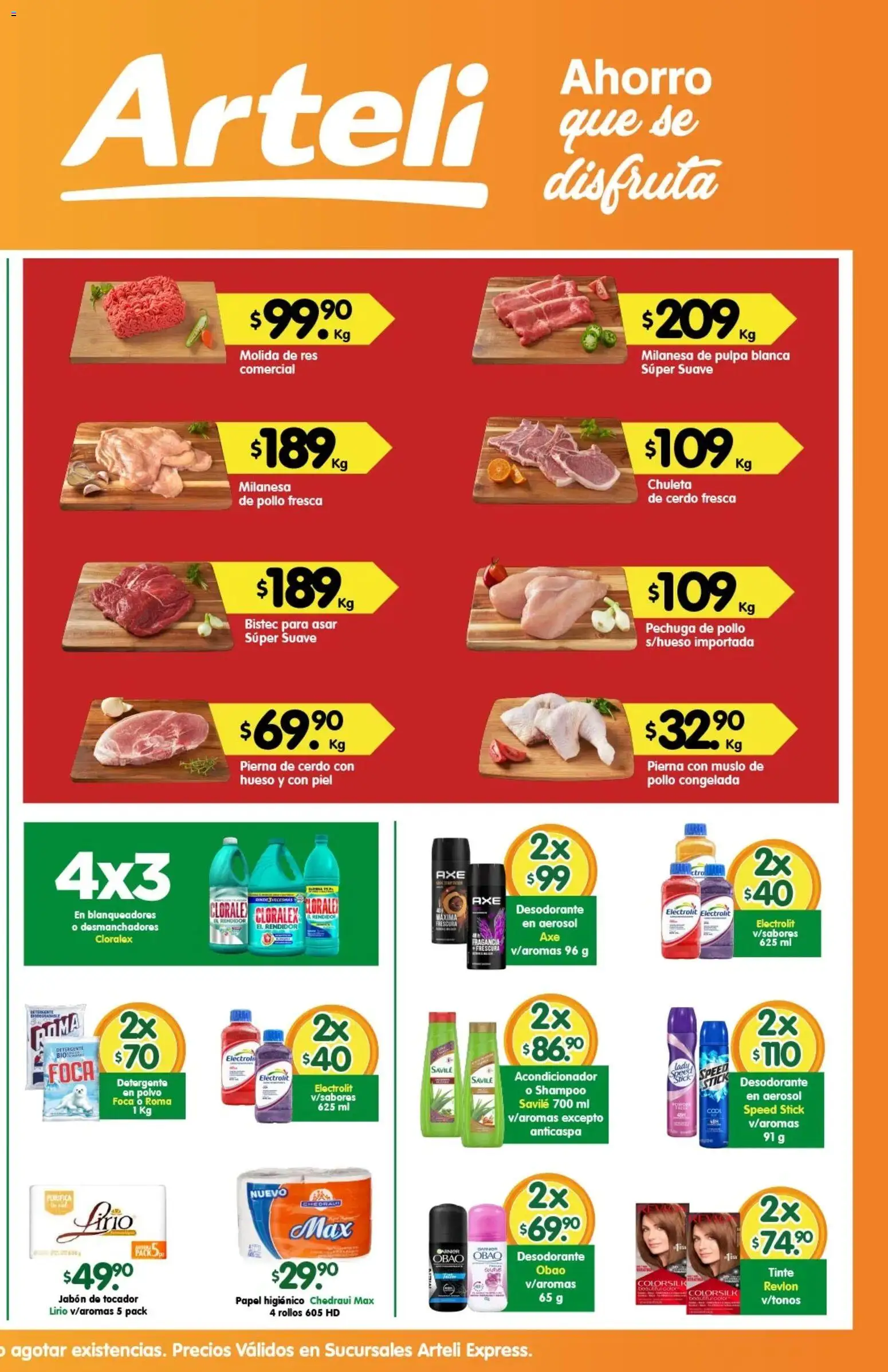 Nuevas ofertas de Arteli válidas en toda la República Mexicana desde el 16.01.2026. ¡Encuentra las mejores ofertas en Arteli folleto Express! | Página: 2 | Productos: Desodorante, Detergente, Res, Papel higiénico