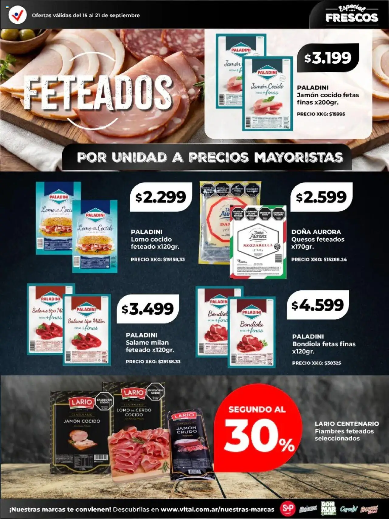 Vital - Especial de frescos - Abasto │ válido desde el 15.09.2025 | Página: 10 | Productos: Jamón cocido, Jamón, Salame, Té