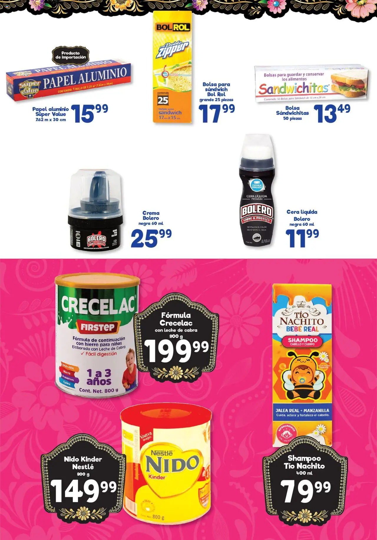 Nuevas ofertas de S-Mart válidas en toda la República Mexicana desde el 19.08.2025. ¡Encuentra las mejores ofertas en S-Mart - Folleto de Feria - Reynosa (y Rio Bravo)! | Página: 4 | Productos: Crema, Bolsa, Agua, Cera