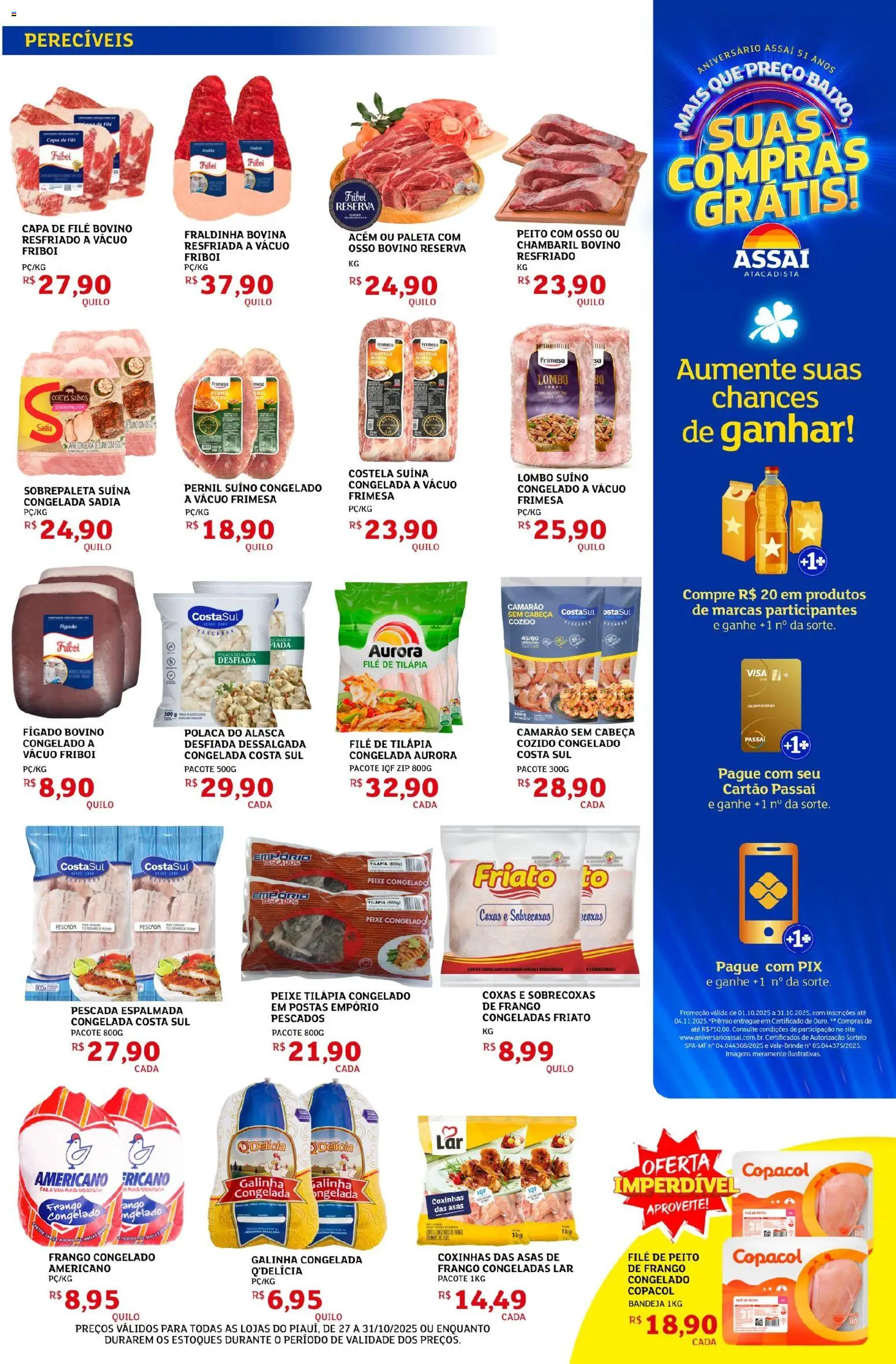 Assaí Atacadista Folheto - válido de 27.10.2025 | Página: 3 | Produtos: Lombo, Pernil, Carne, Chambaril bovino