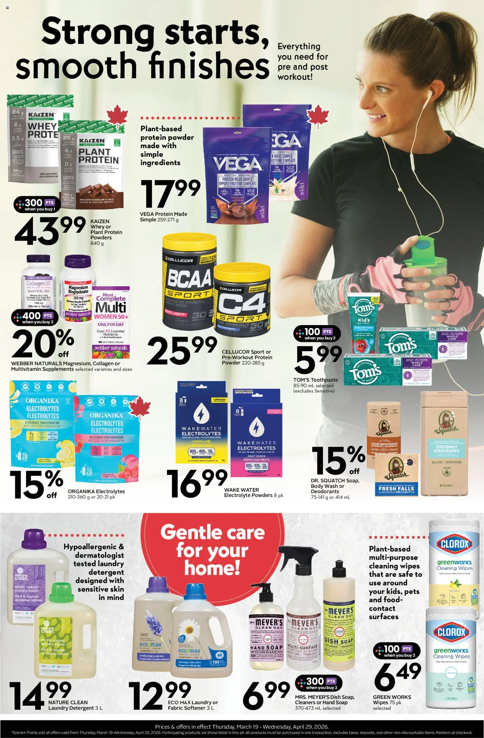 Safeway flyer valid from 19.03.2026 | Page: 4 | Products: Watch, Body wash, Toothpaste, Detergent