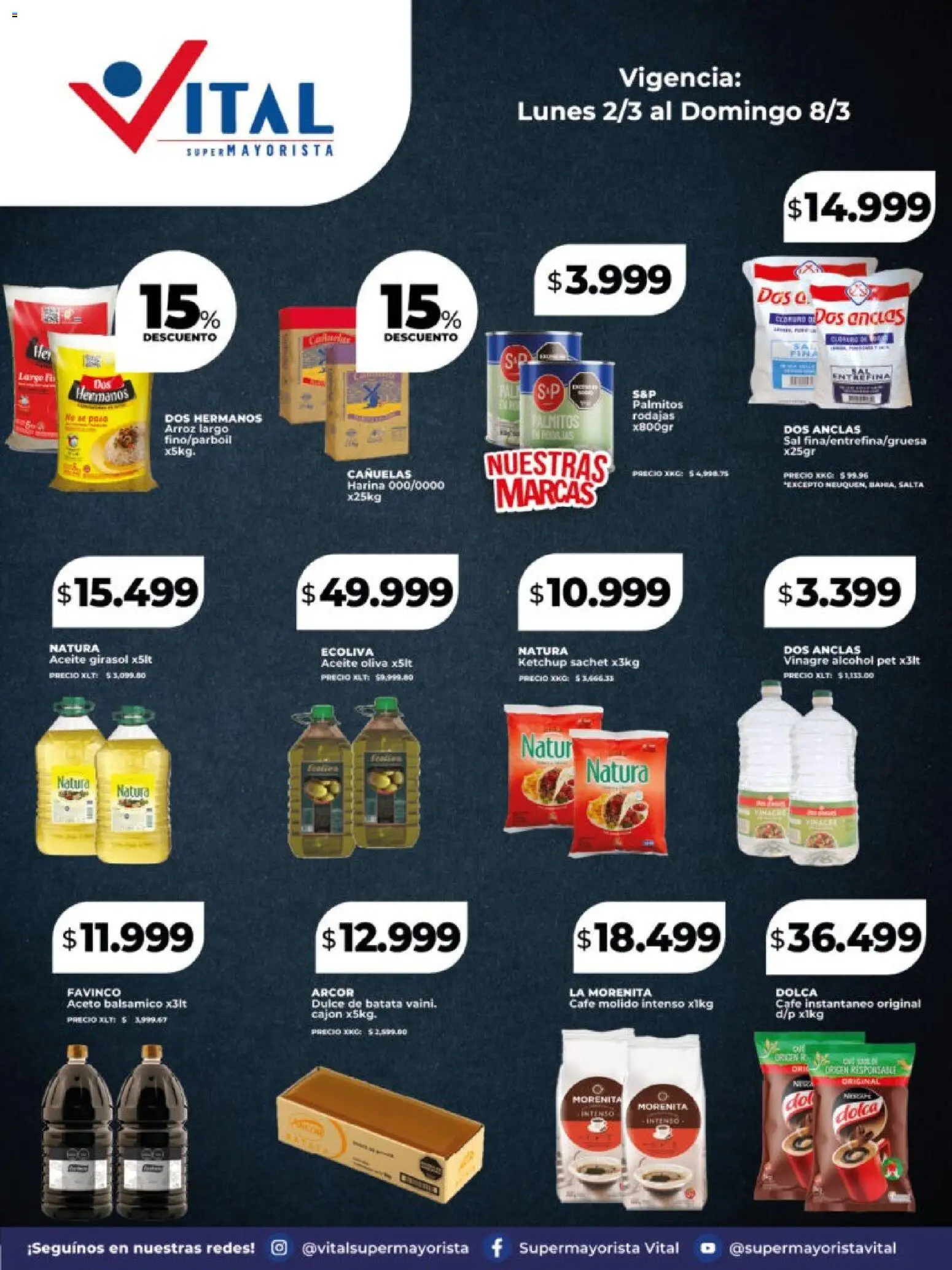Vital - Especial Vital corporativa │ válido desde el 02.03.2026 | Página: 3 | Productos: Aceite, Vinagre, Sal, Palmitos