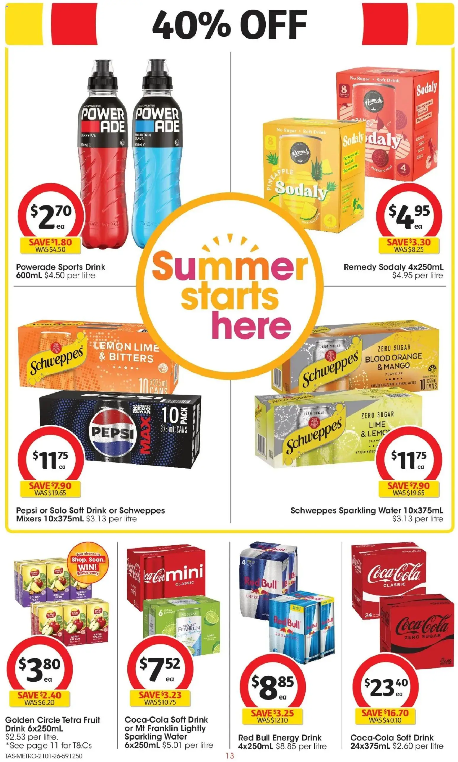 Coles catalogue - valid from 21.01.2026 | Page: 13 | Products: Energy drink, Pepsi, Mango, Lime