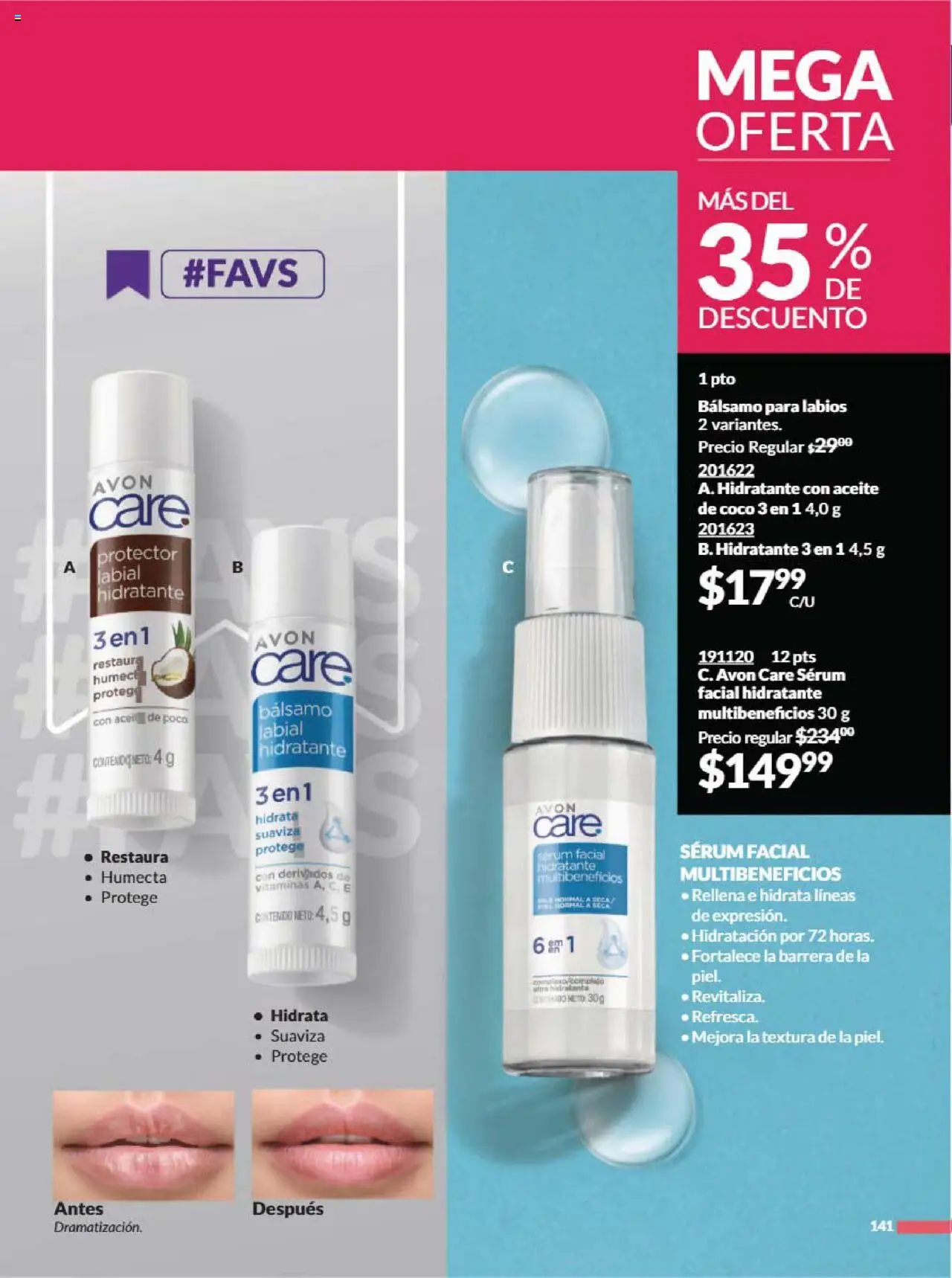Nuevas ofertas de AVON válidas en toda la República Mexicana desde el 13.09.2025. ¡Encuentra las mejores ofertas en AVON - Campaña 14 2025! | Página: 148 | Productos: Serum, Aceite, Bálsamo, Vitaminas