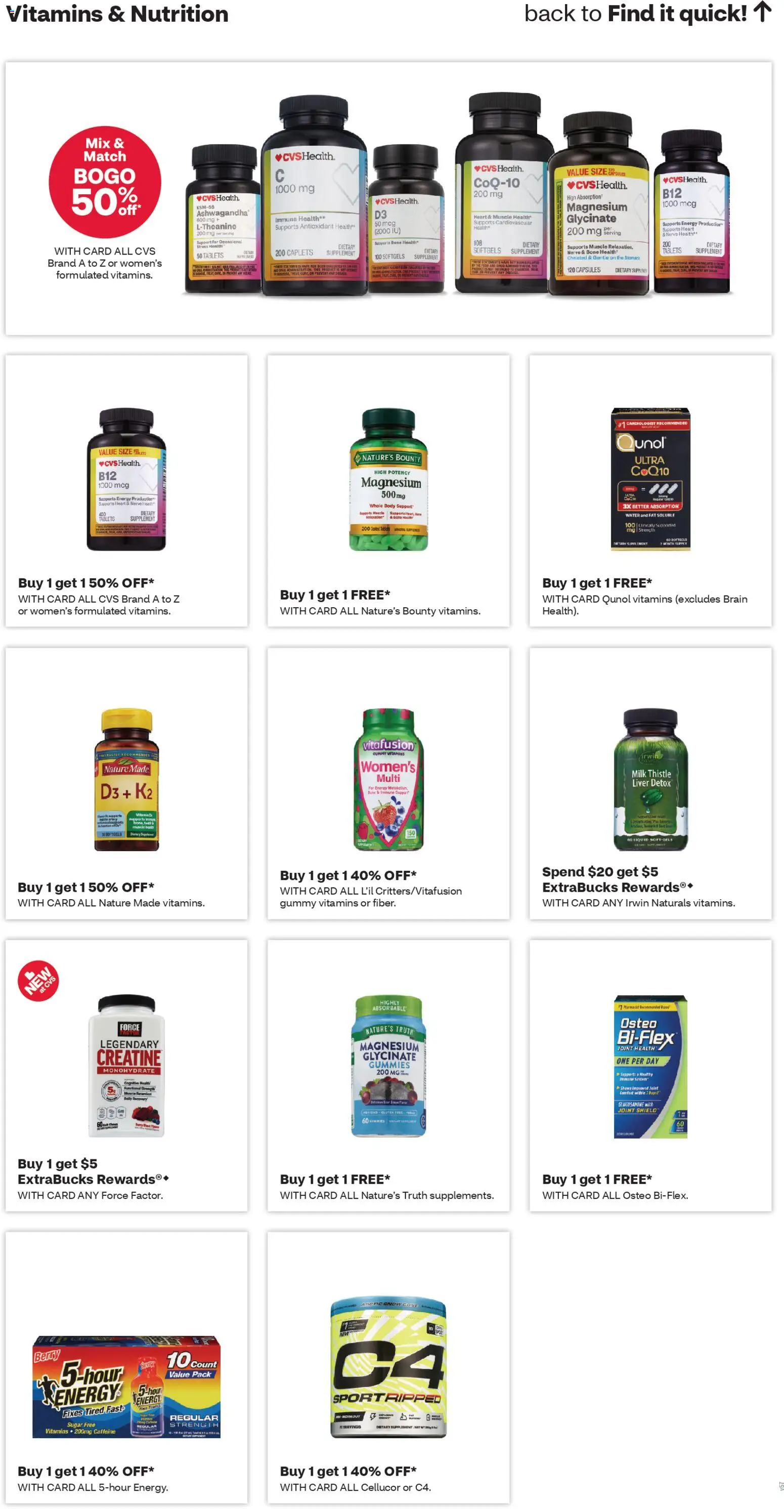 CVS Pharmacy Weekly Ad - WA - valid from 22.03.2026 | Page: 9 | Products: CoQ10, Creatine, Water, Sugar