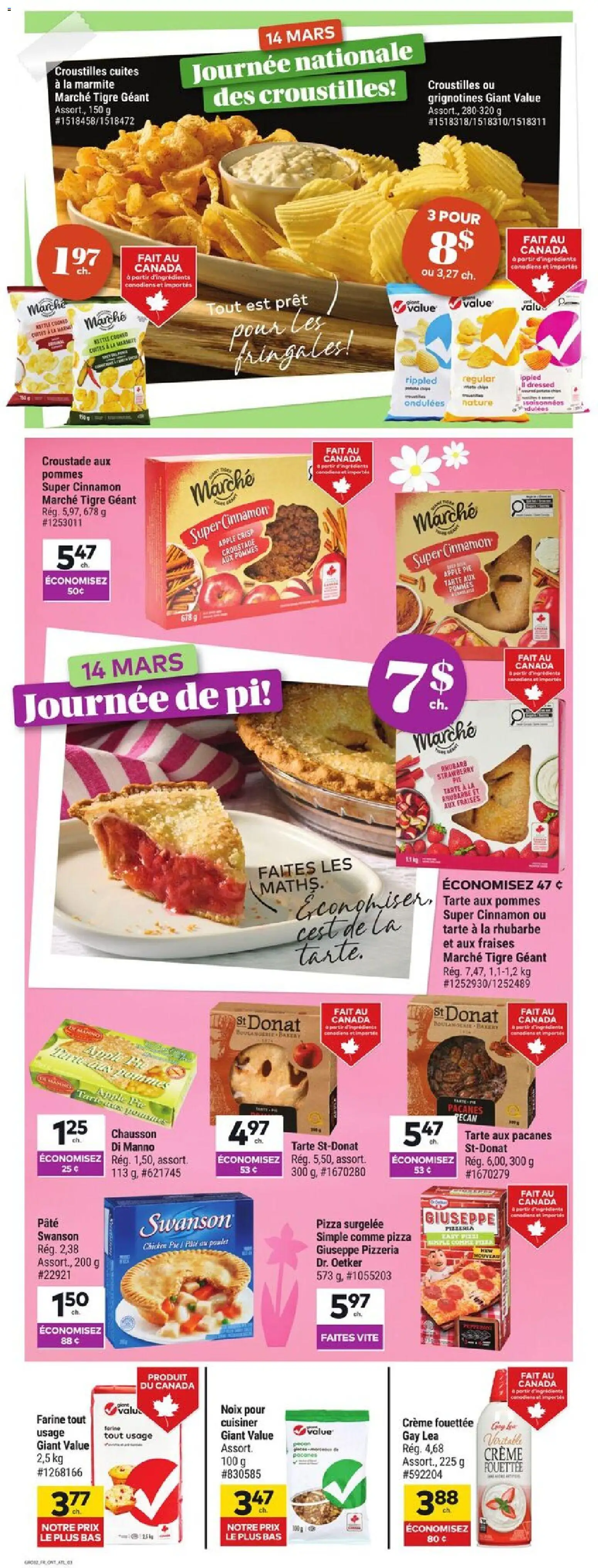 Giant Tiger flyer valid from 11.03.2026 | Page: 3 | Products: Chips, Nuts, Pizza, Chicken