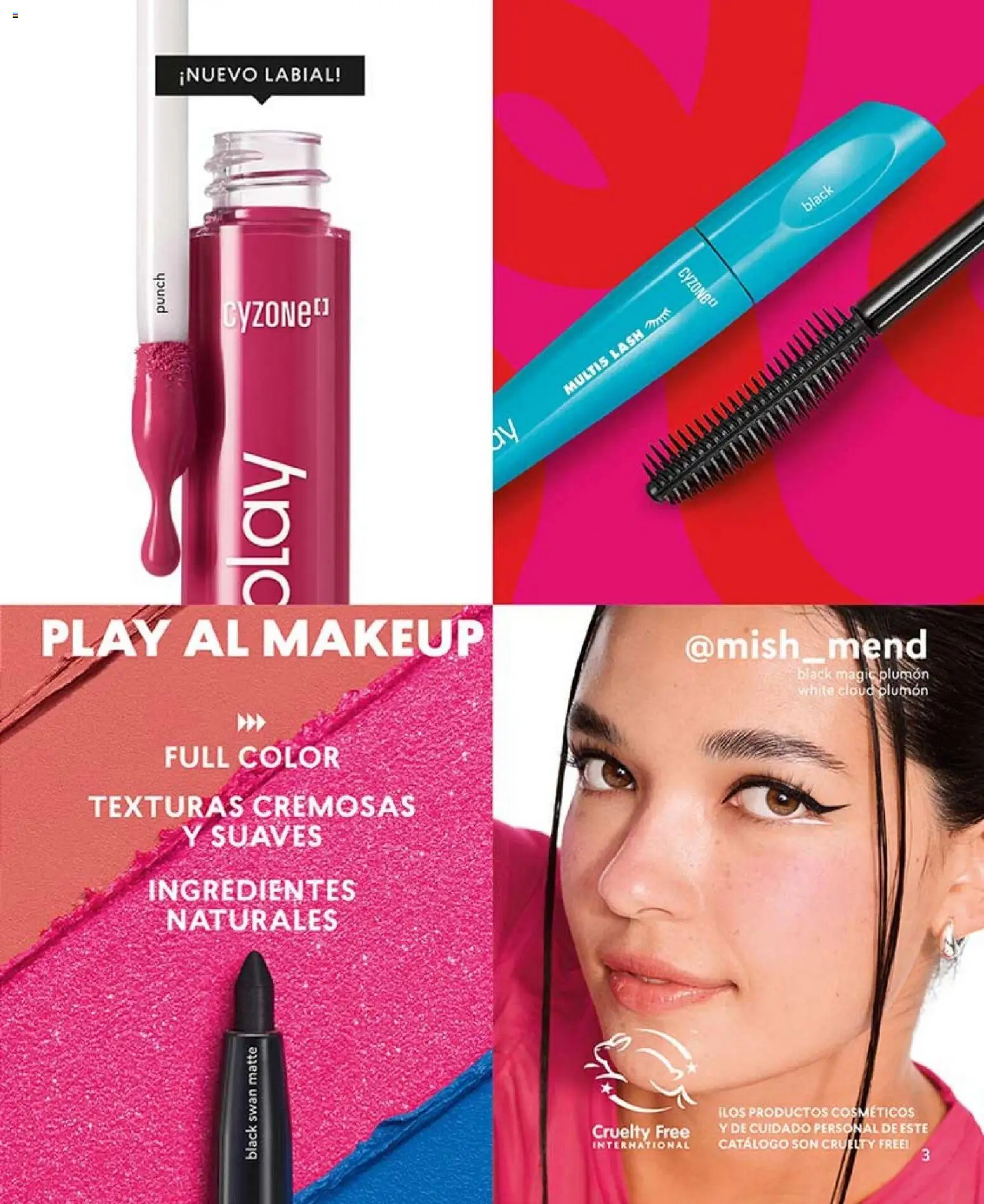 Catálogo CyZone Campaña 1 │ válido desde el 01.01.2026 | Página: 3 | Productos: Plumón, Labial