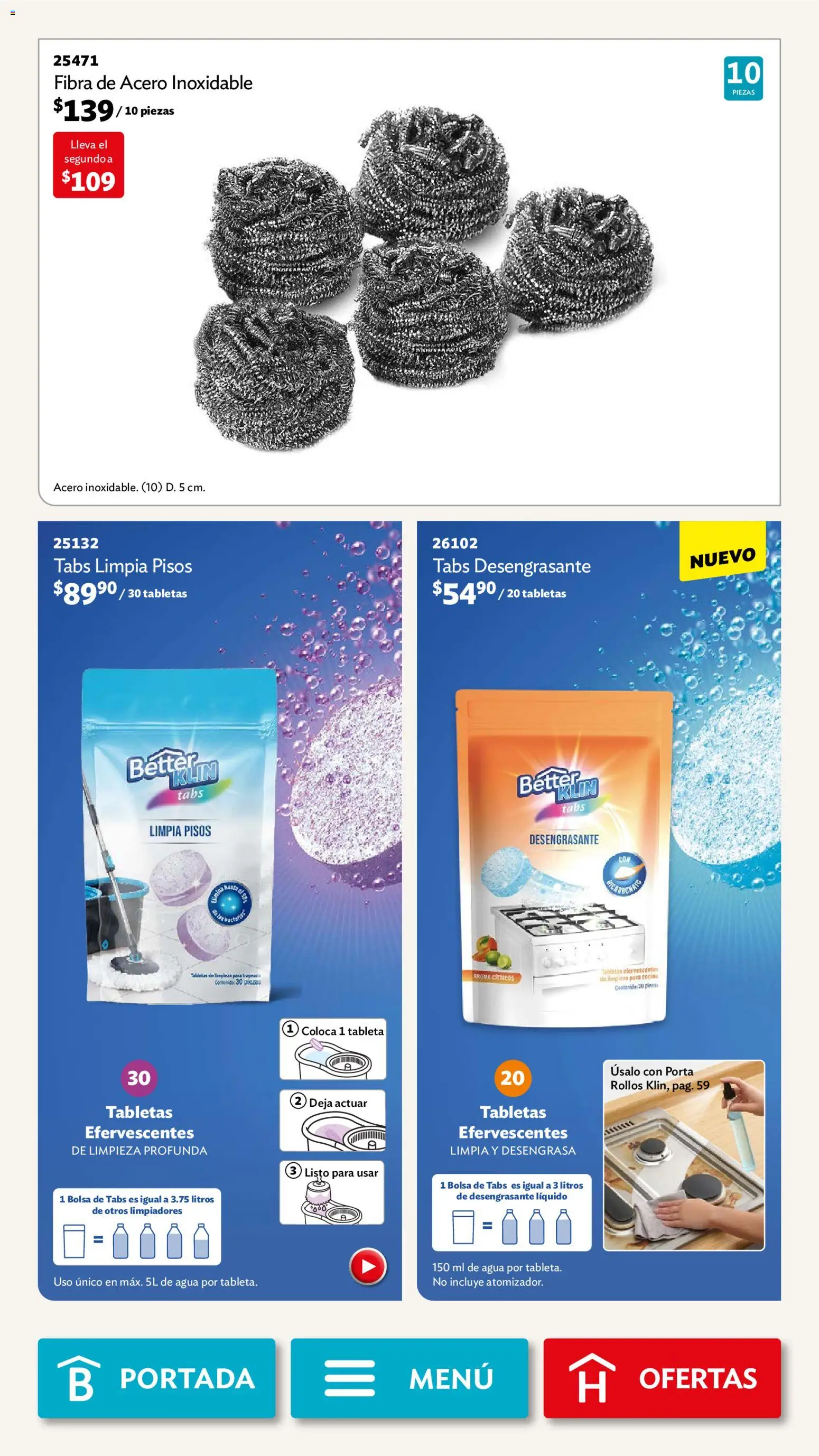 Nuevas ofertas de Betterware válidas en toda la República Mexicana desde el 02.02.2026. ¡Encuentra las mejores ofertas en Betterware campaña 2 2026! | Página: 110 | Productos: Bolsa, Desengrasante, Cocina, Tableta