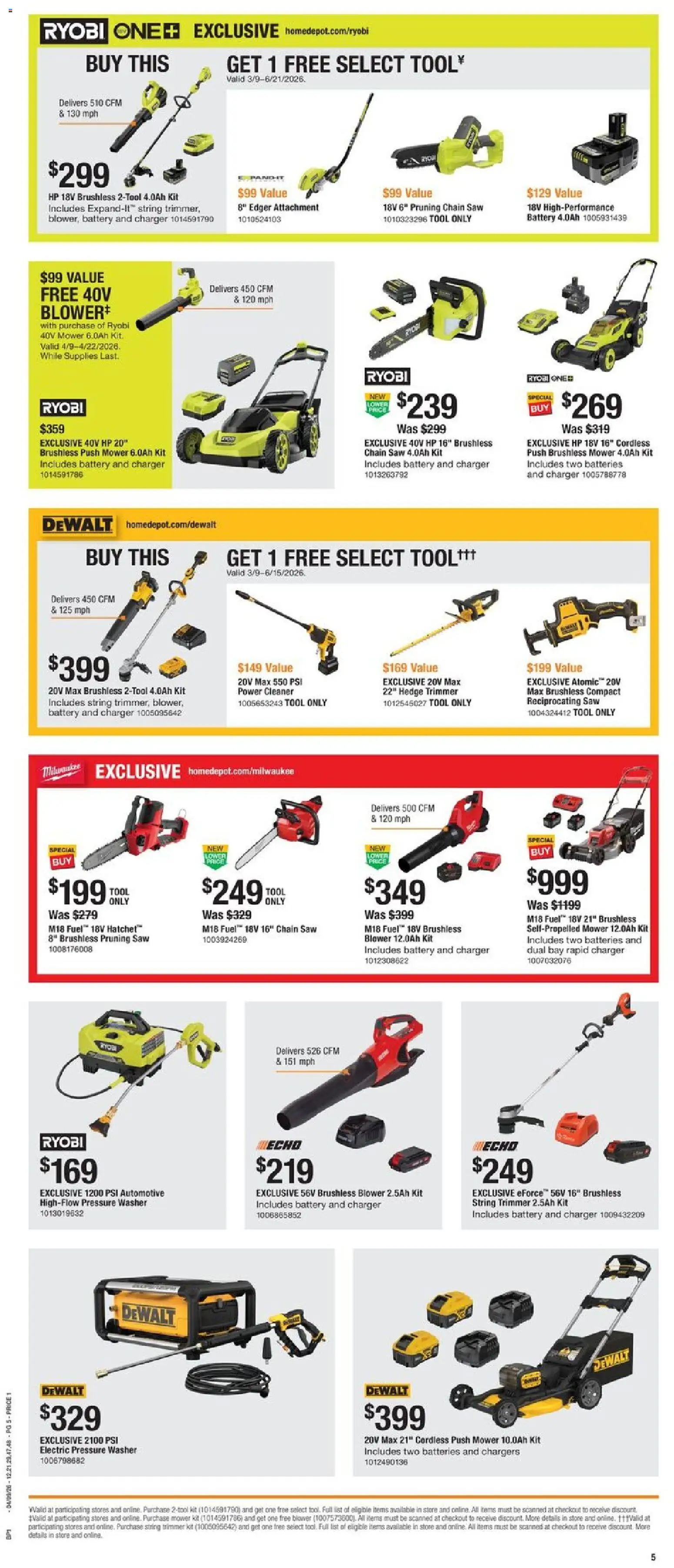 Home Depot Black Friday - valid from 09.04.2026 | Page: 5 | Products: Trimmer, Saw, Battery, Washer