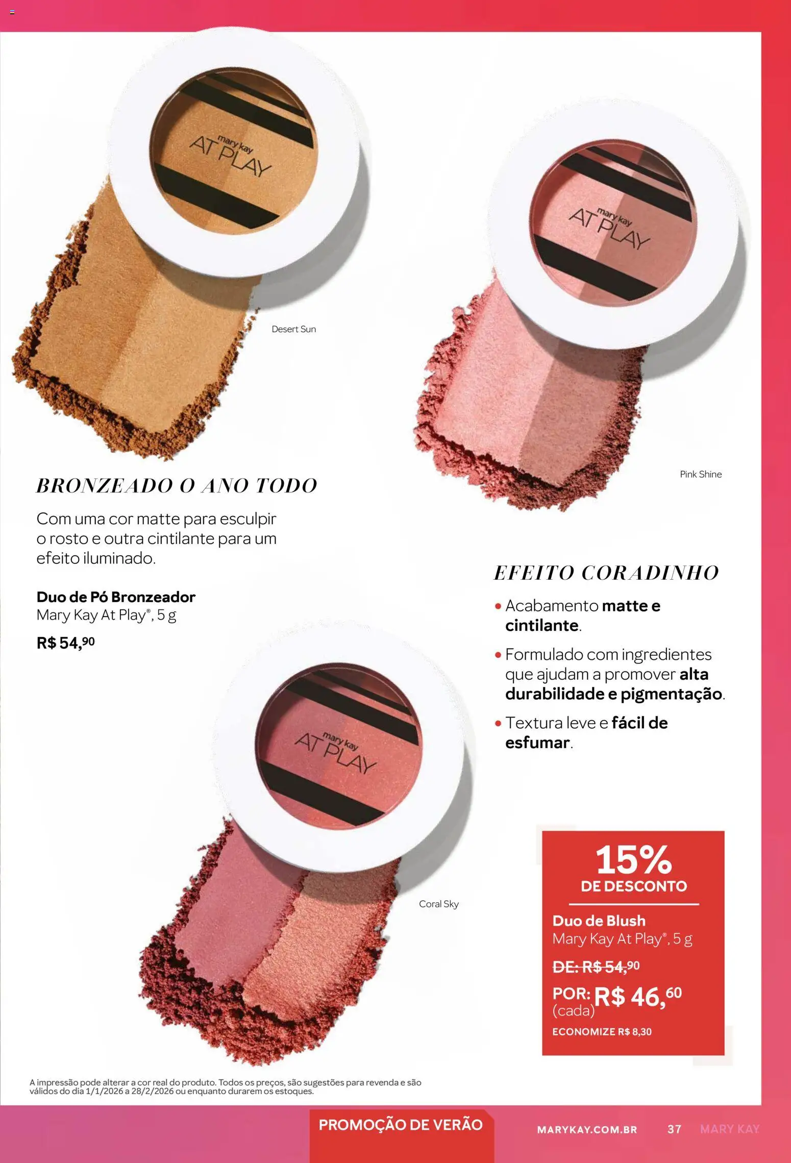 Mary Kay Folheto - válido de 01.01.2026 | Página: 37 | Produtos: Pó, Bronzeador, Blush