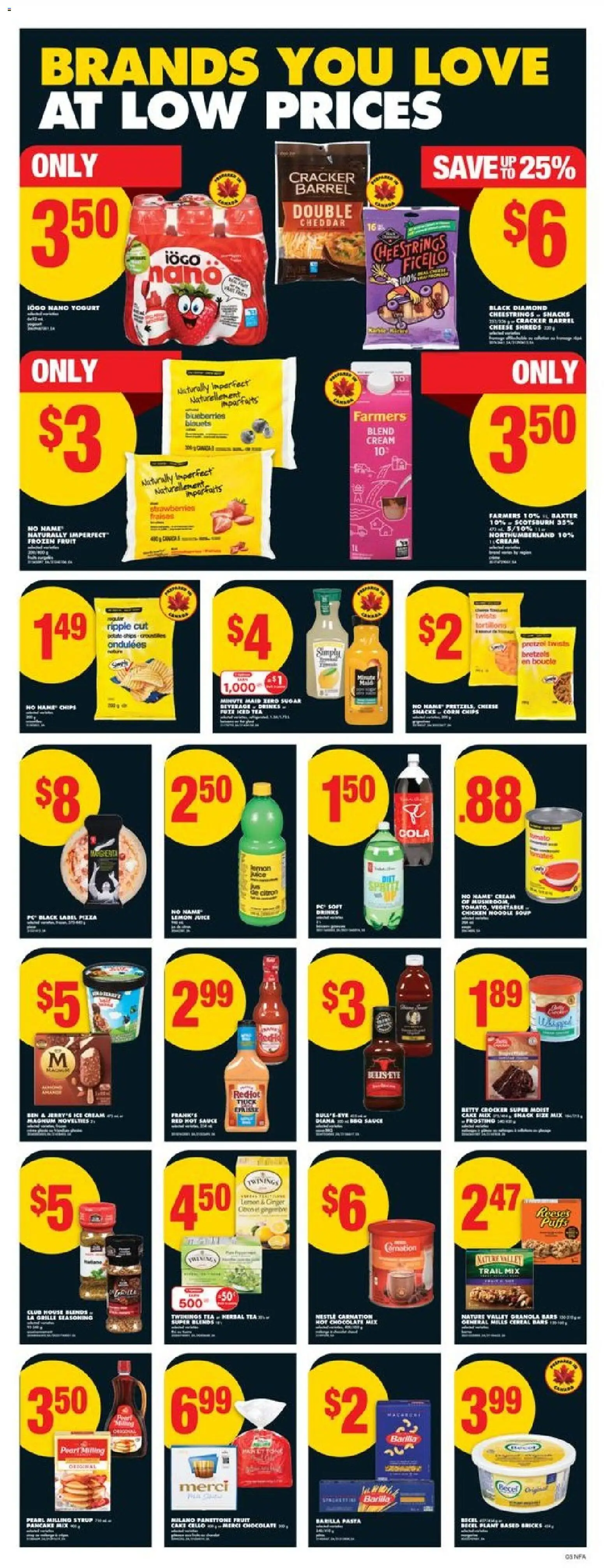No Frills flyer valid from 13.11.2025 | Page: 3 | Products: Pasta, Ice cream, PC, Chocolate