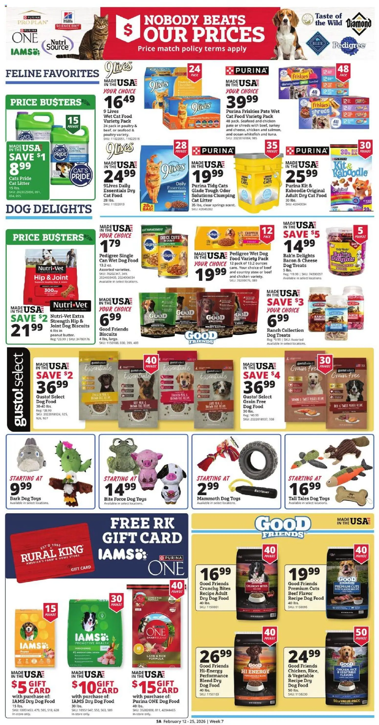 Rural King Weekly Ad - valid from 12.02.2026 | Page: 5 | Products: Cat Litter, Beef, Seafood, Poultry