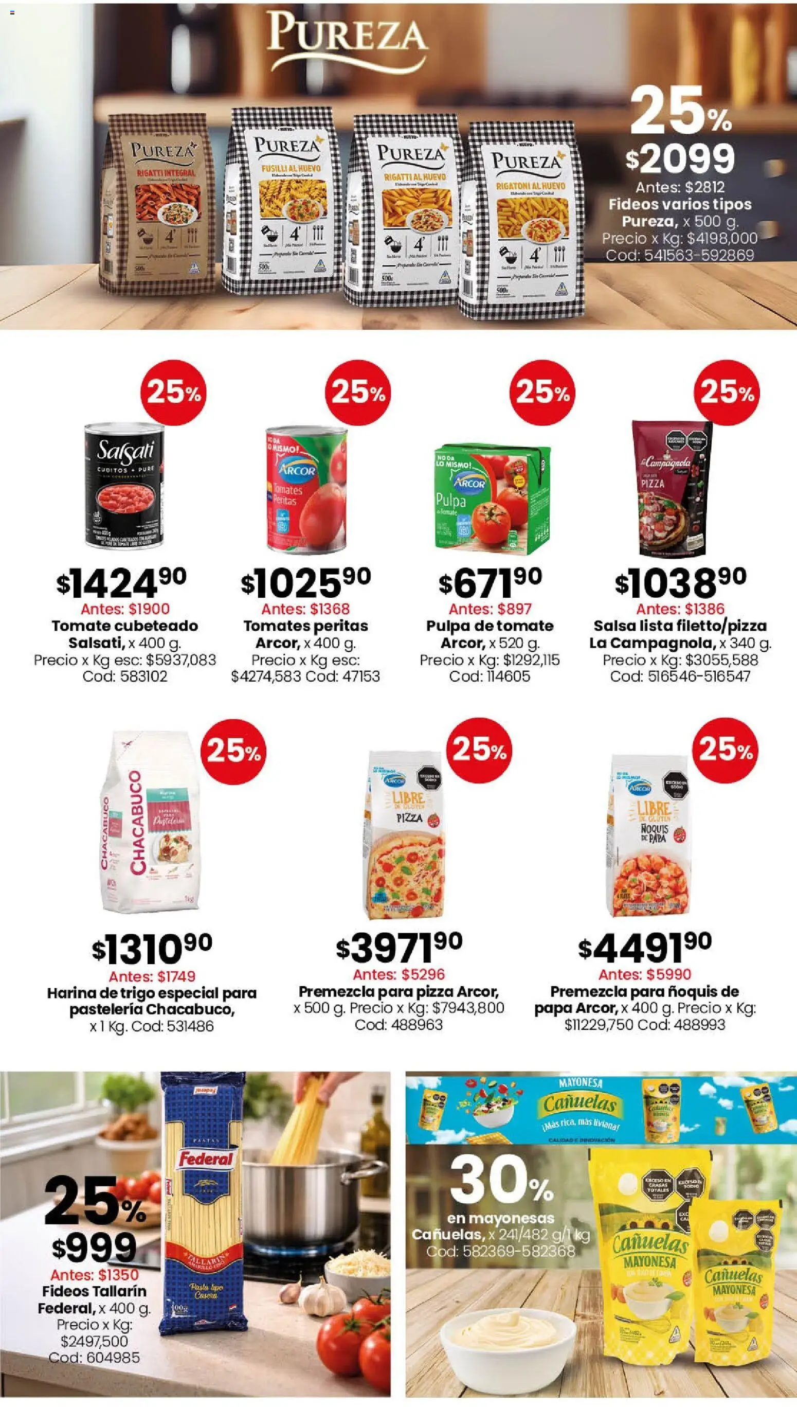 Coto - Ofertas Semanales │ válido desde el 20.04.2026 | Página: 4 | Productos: Harina, Tomate, Ñoquis, Fideos
