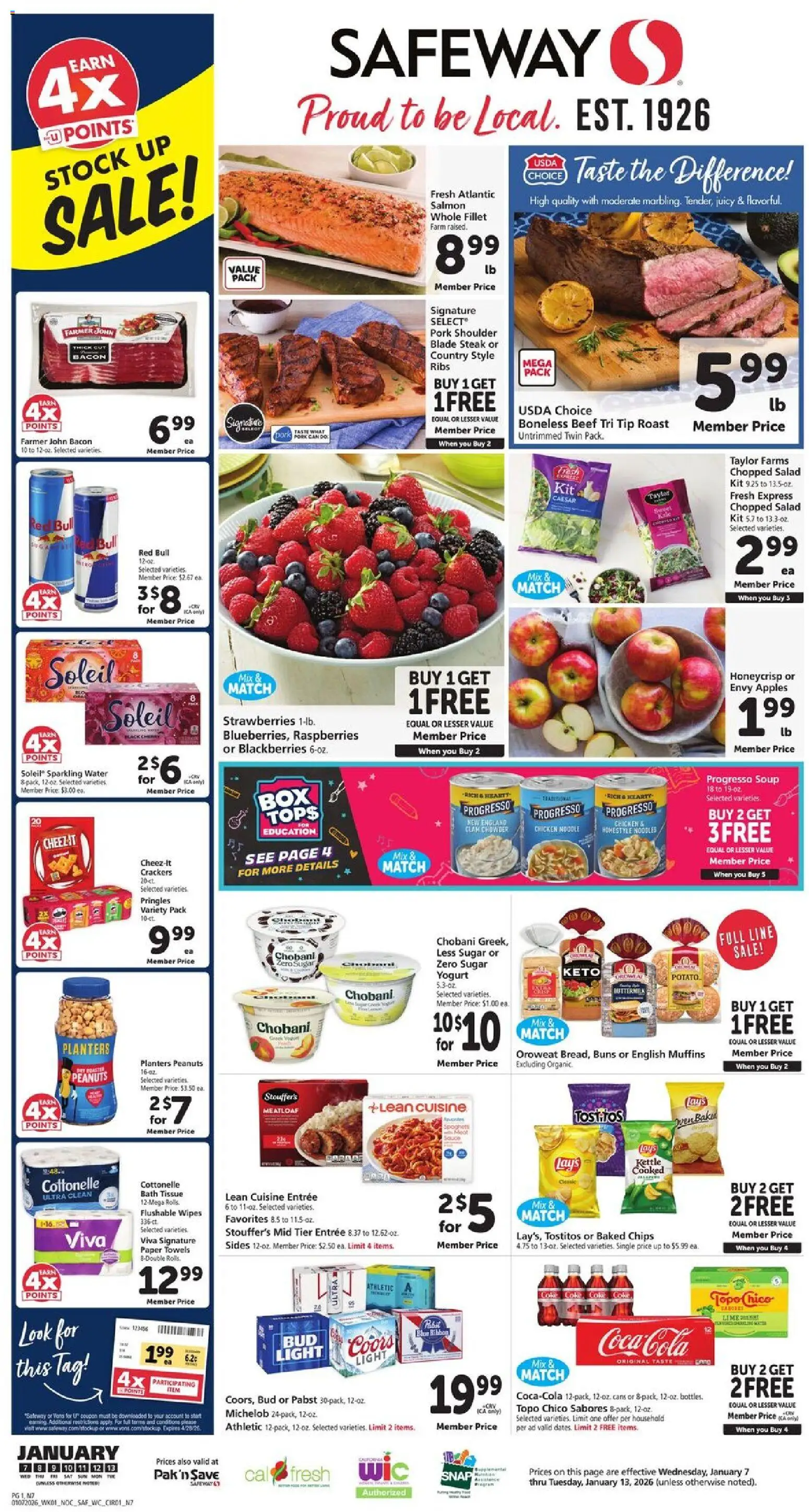 Safeway Weekly Ad - valid from 07.01.2026 | Page: 3 | Products: Pork, Apples, Chips, Kettle
