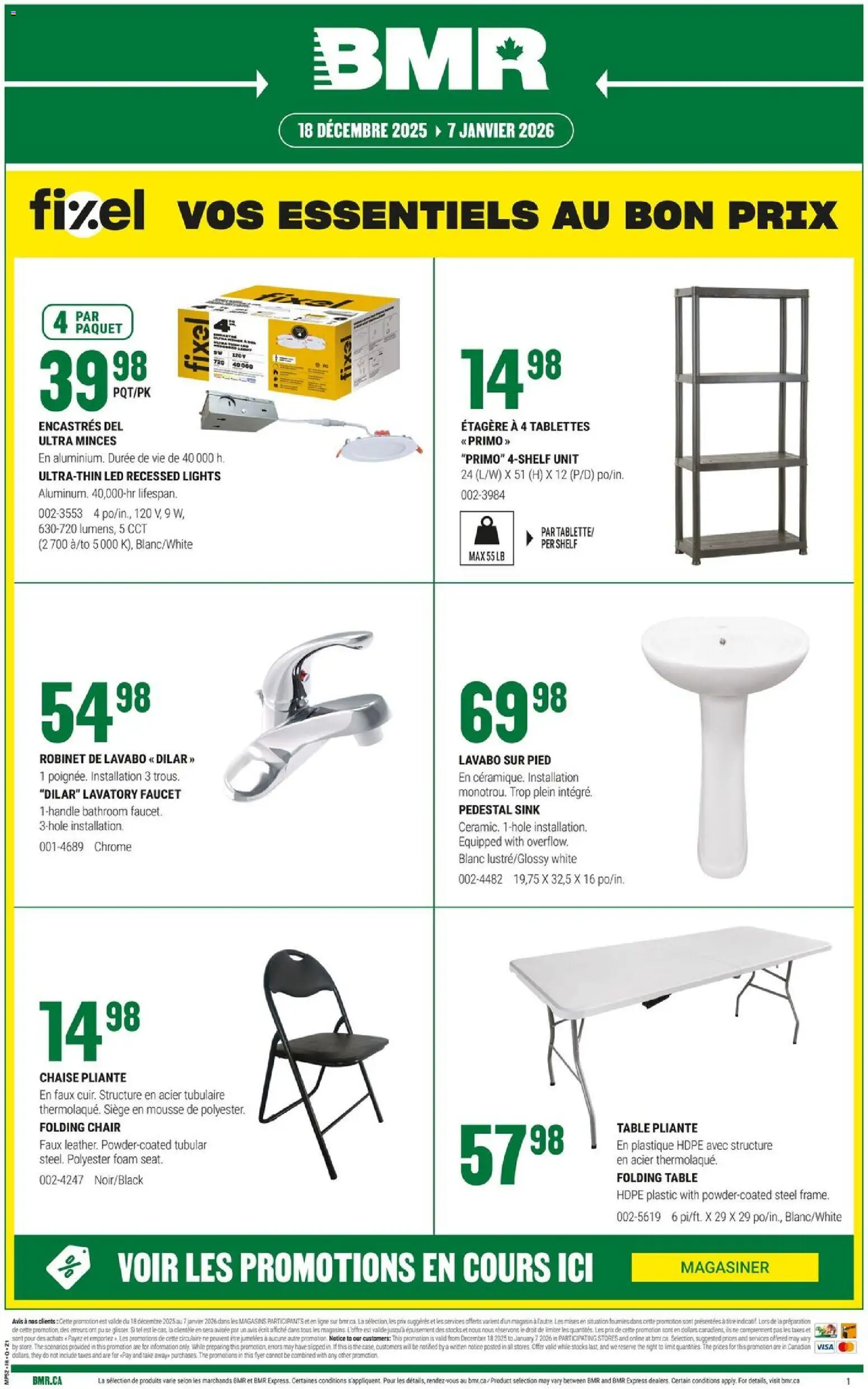 BMR flyer valid from 18.12.2025 | Page: 1 | Products: Shelf, Table, Chair