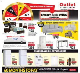 Preview of Tepperman's weekly flyer / circulaire from shop Tepperman's valid from 20.03.2026 | Page: 12 | Products: Freezer, Sofa, Cabinet, Mirror