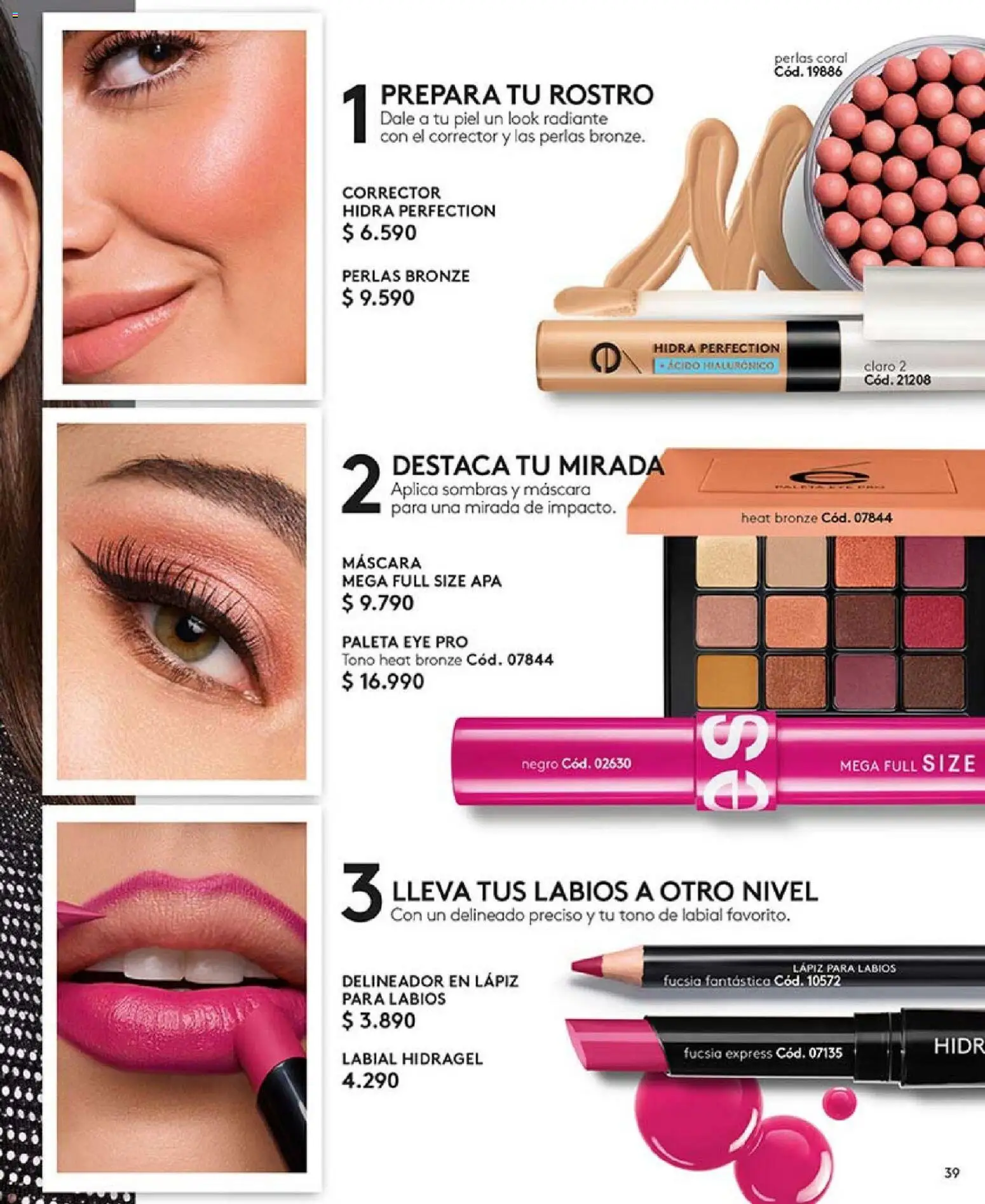 Catálogo Ésika Campaña 1 │ válido desde el 01.01.2026 | Página: 39 | Productos: Máscara, Delineador, Corrector, Labial