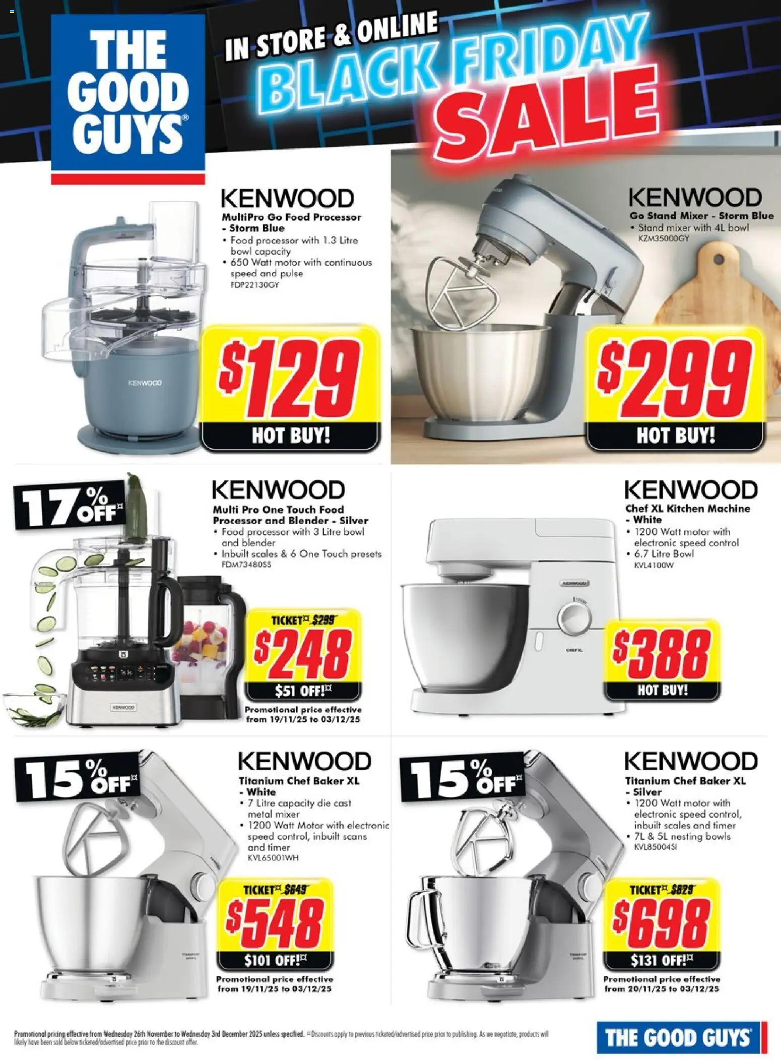 The Good Guys catalogue - valid from 26.11.2025 | Page: 3 | Products: Blender, Timer, Mixer, Food processor