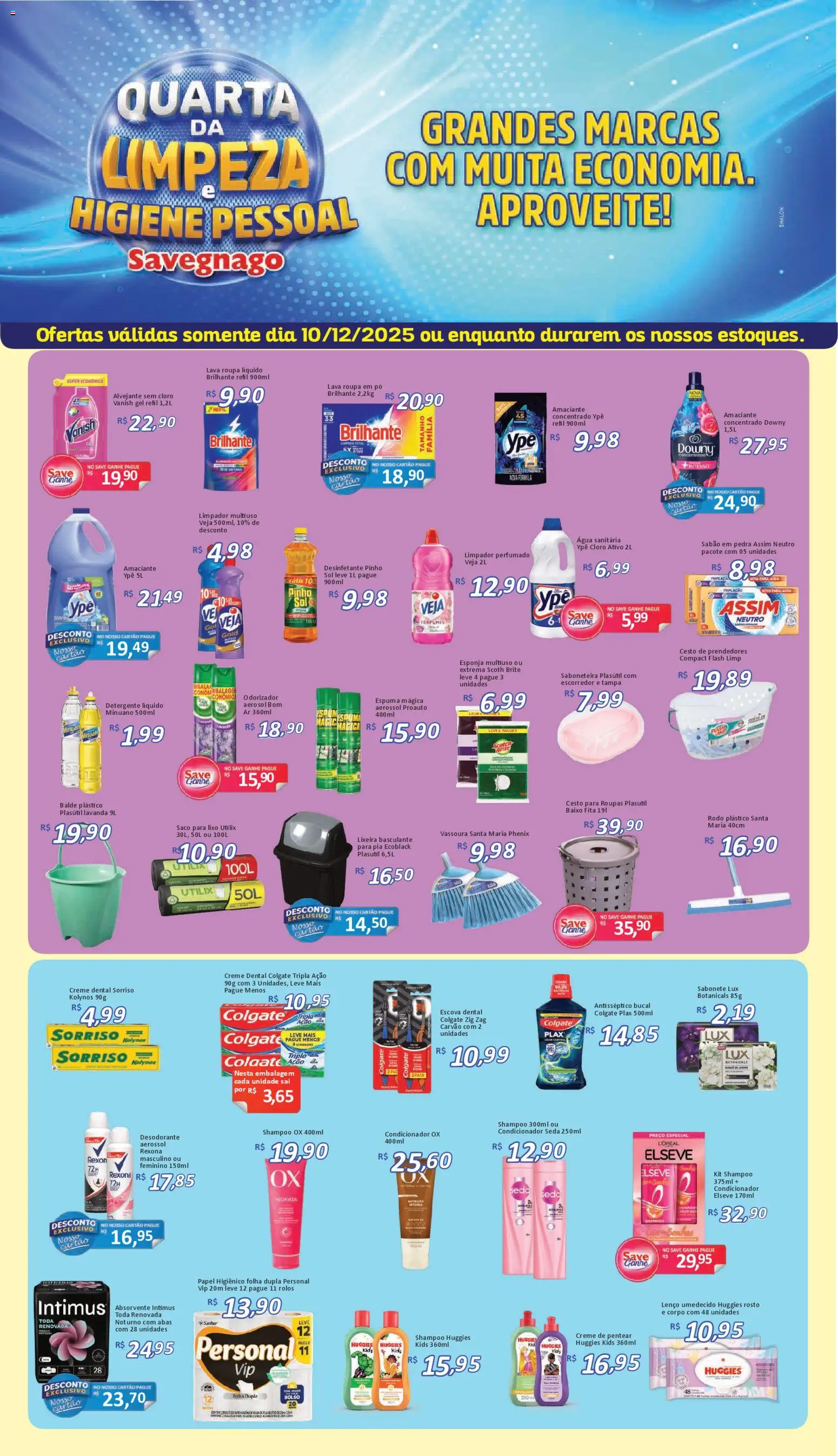 Savegnago Folheto - válido de 10.12.2025 | Página: 1 | Produtos: Saco para lixo, Desodorante, Fita, Desinfetante