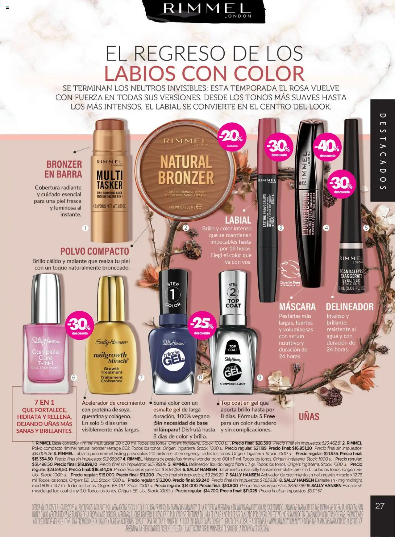 Farmacity catálogo │ válido desde el 01.08.2025 | Página: 27 | Productos: Invisibles, Banco, Lámpara, Agua