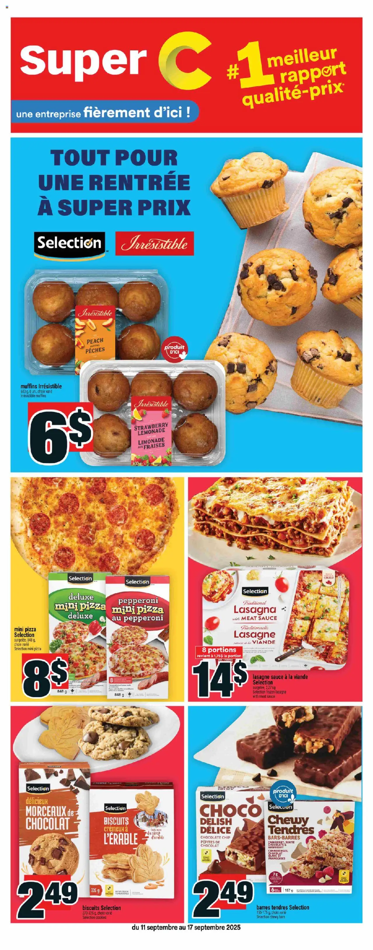 Super C flyer valid from 11.09.2025 | Page: 1 | Products: Cookies, Chocolate, Pizza