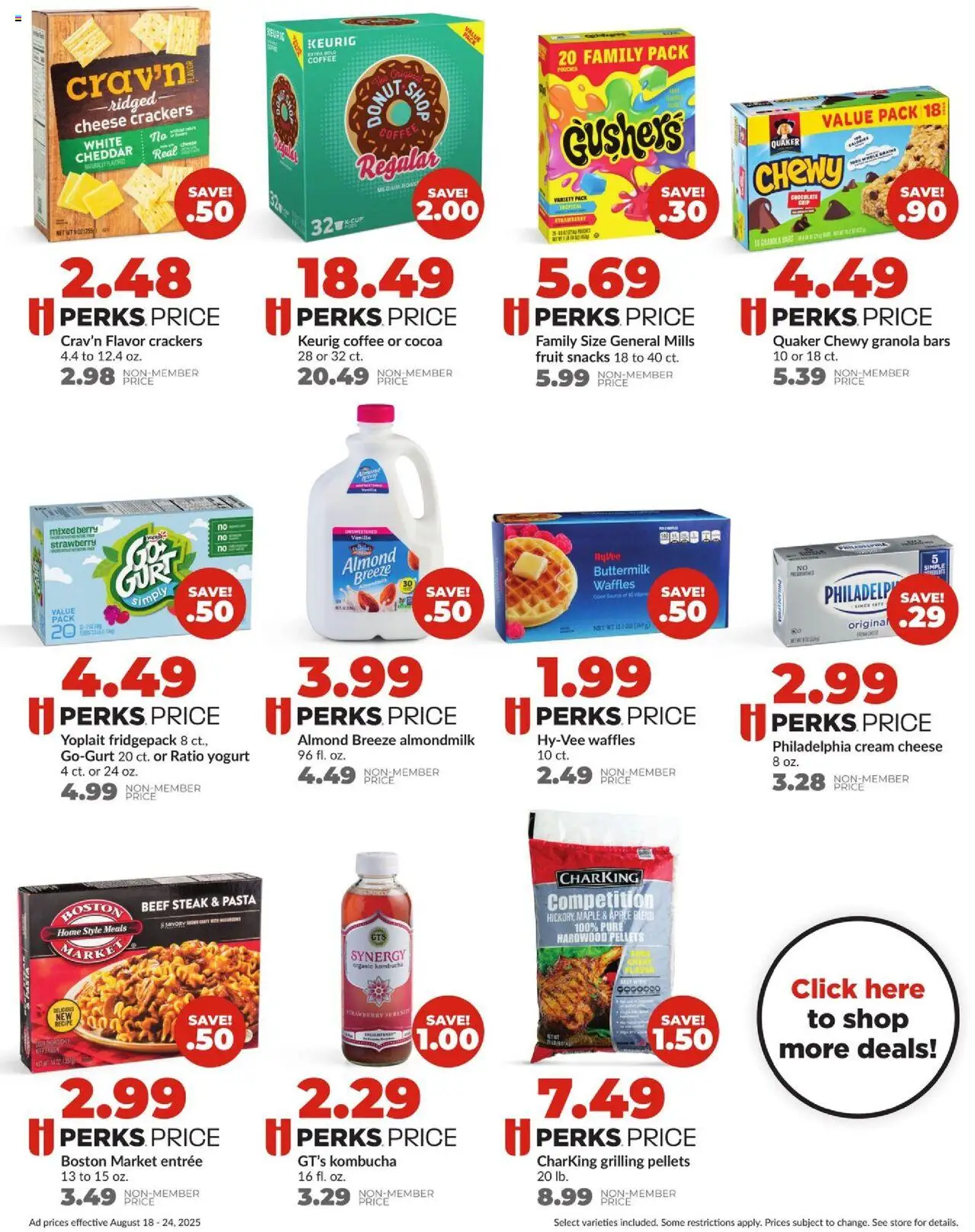 HyVee Weekly Ad - valid from 18.08.2025 | Page: 4 | Products: Yogurt, Coffee, Beef, Cream
