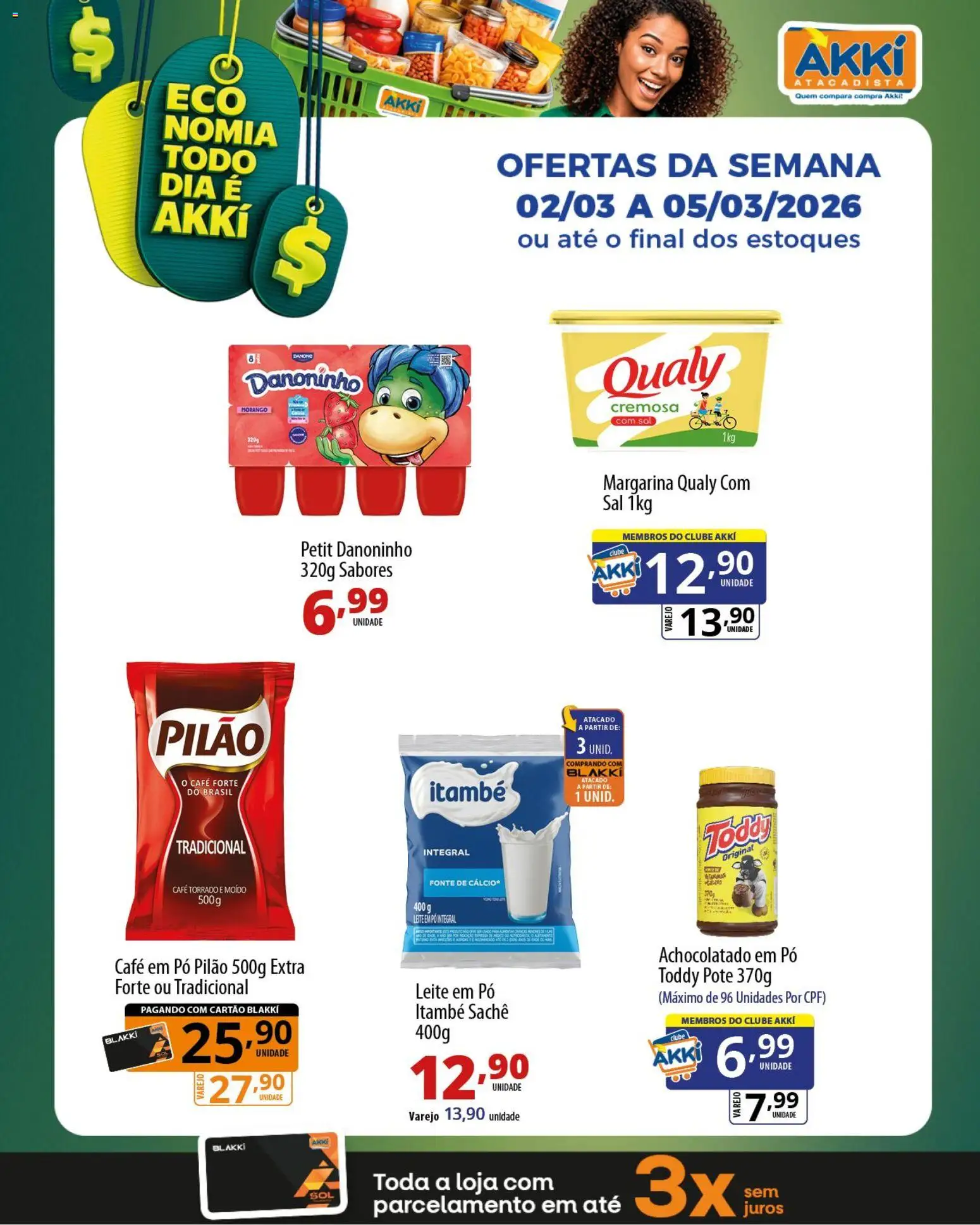 Akki Atacadista Folheto - válido de 02.03.2026 | Página: 4 | Produtos: Pó, Achocolatado, Sal, Leite em pó