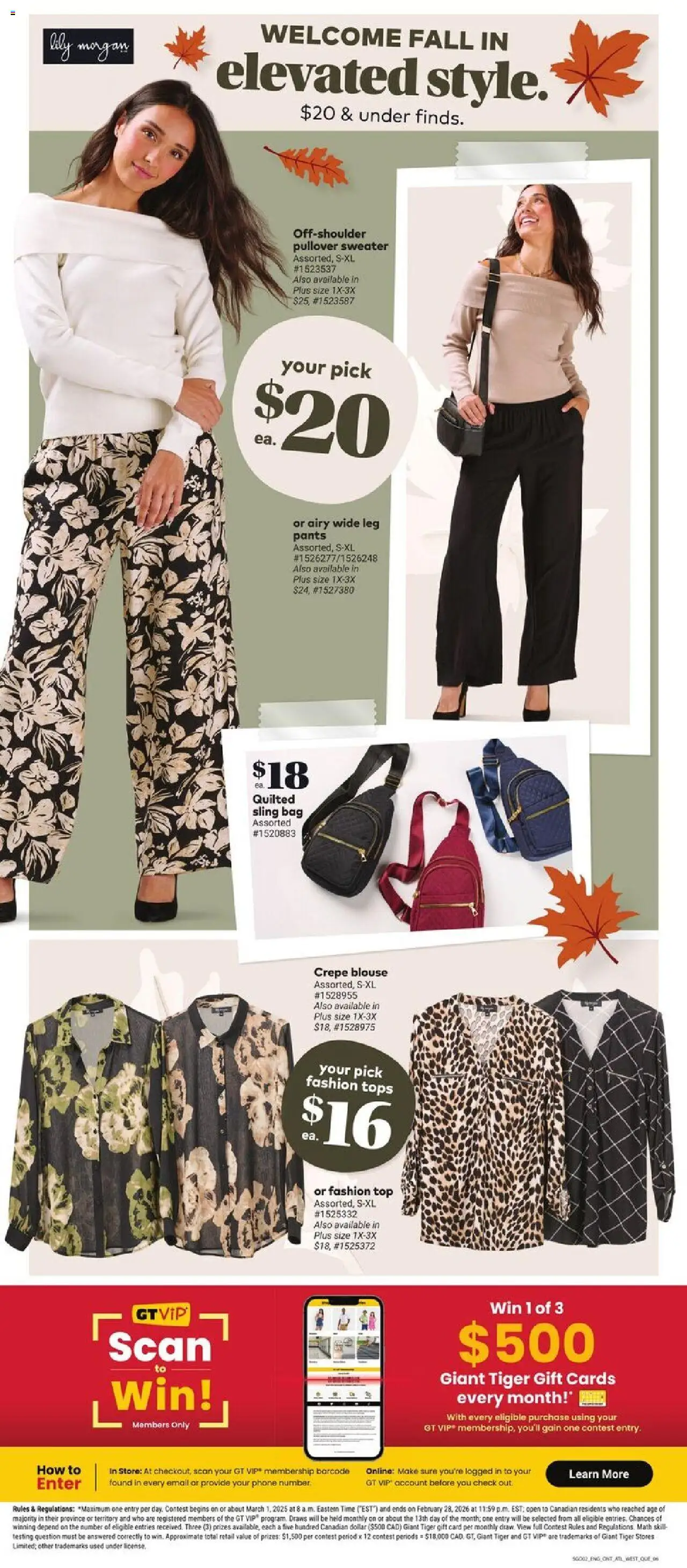 Giant Tiger flyer valid from 13.08.2025 | Page: 8 | Products: Phone, Blouse, Sweater, Pants
