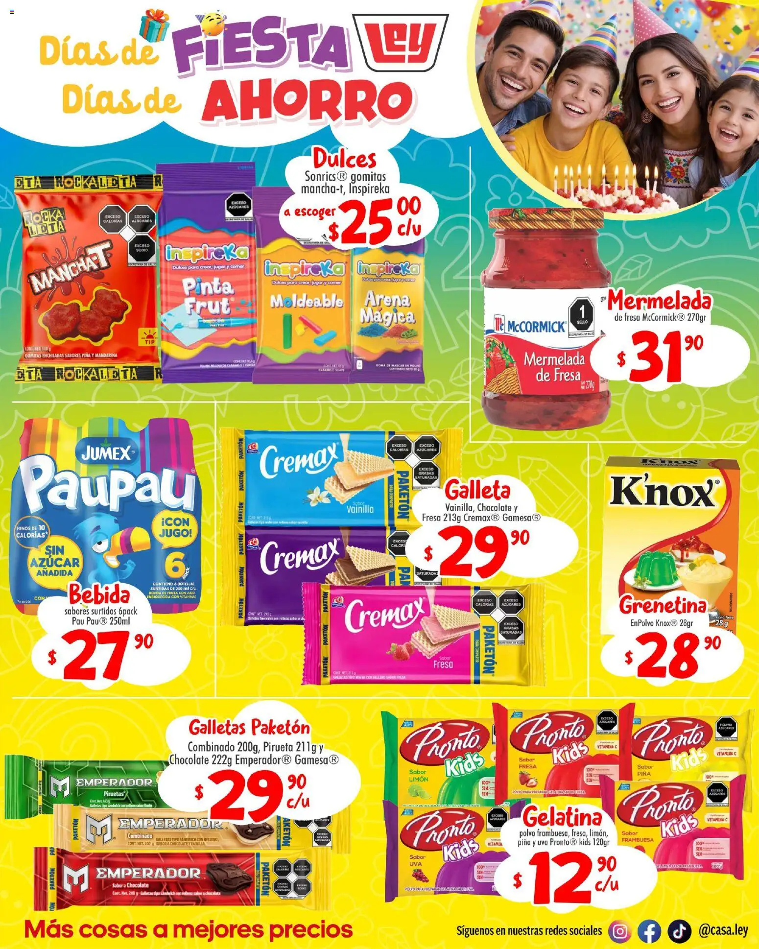 Nuevas ofertas de Casa Ley válidas en toda la República Mexicana desde el 26.04.2026. ¡Encuentra las mejores ofertas en Casa Ley folleto Interior suple Dia del Niño! | Página: 4 | Productos: Fresa, Galletas, Mermelada, Polvo