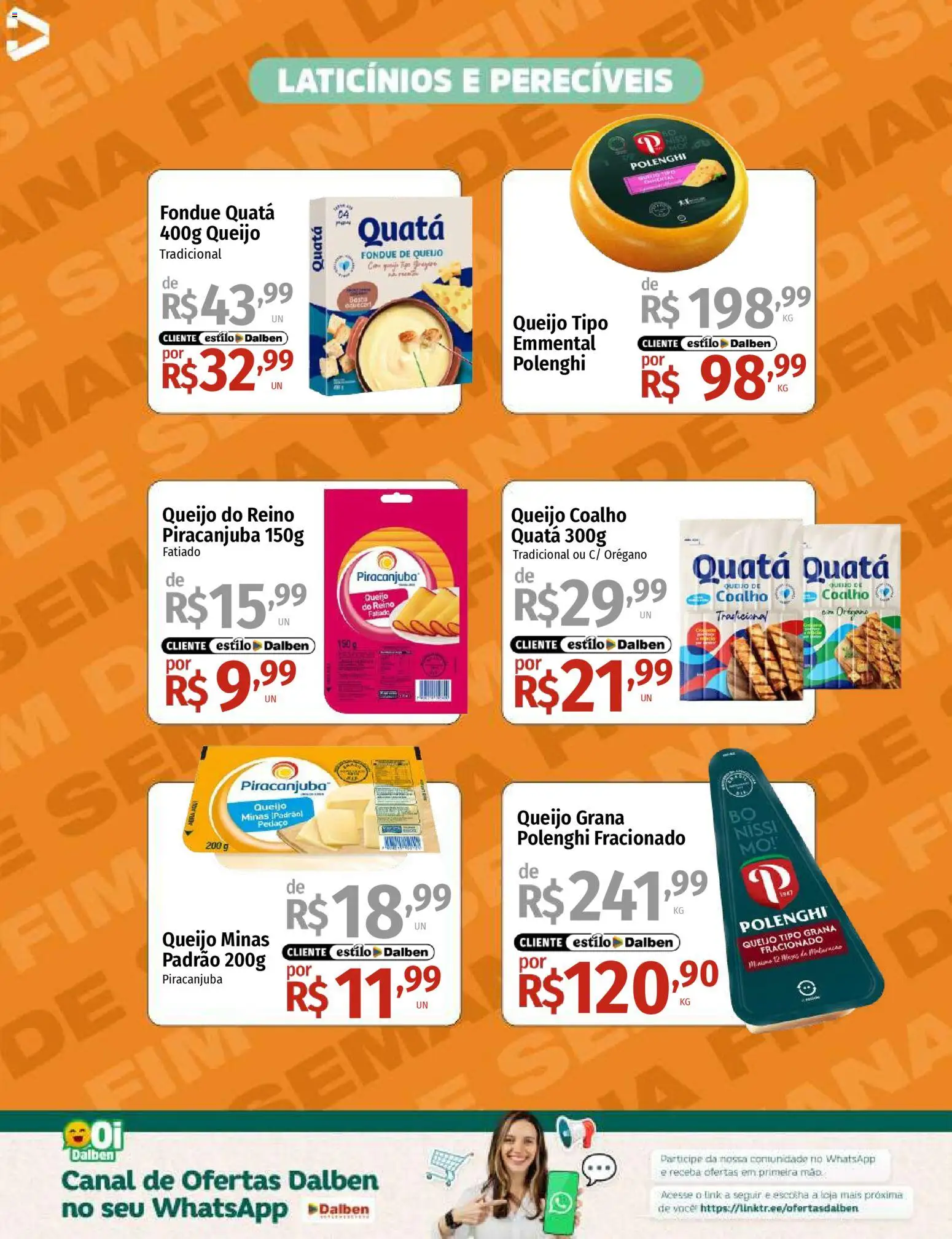 Supermercado Dalben Folheto - válido de 24.04.2026 | Página: 10 | Produtos: Queijo, Queijo coalho, Orégano