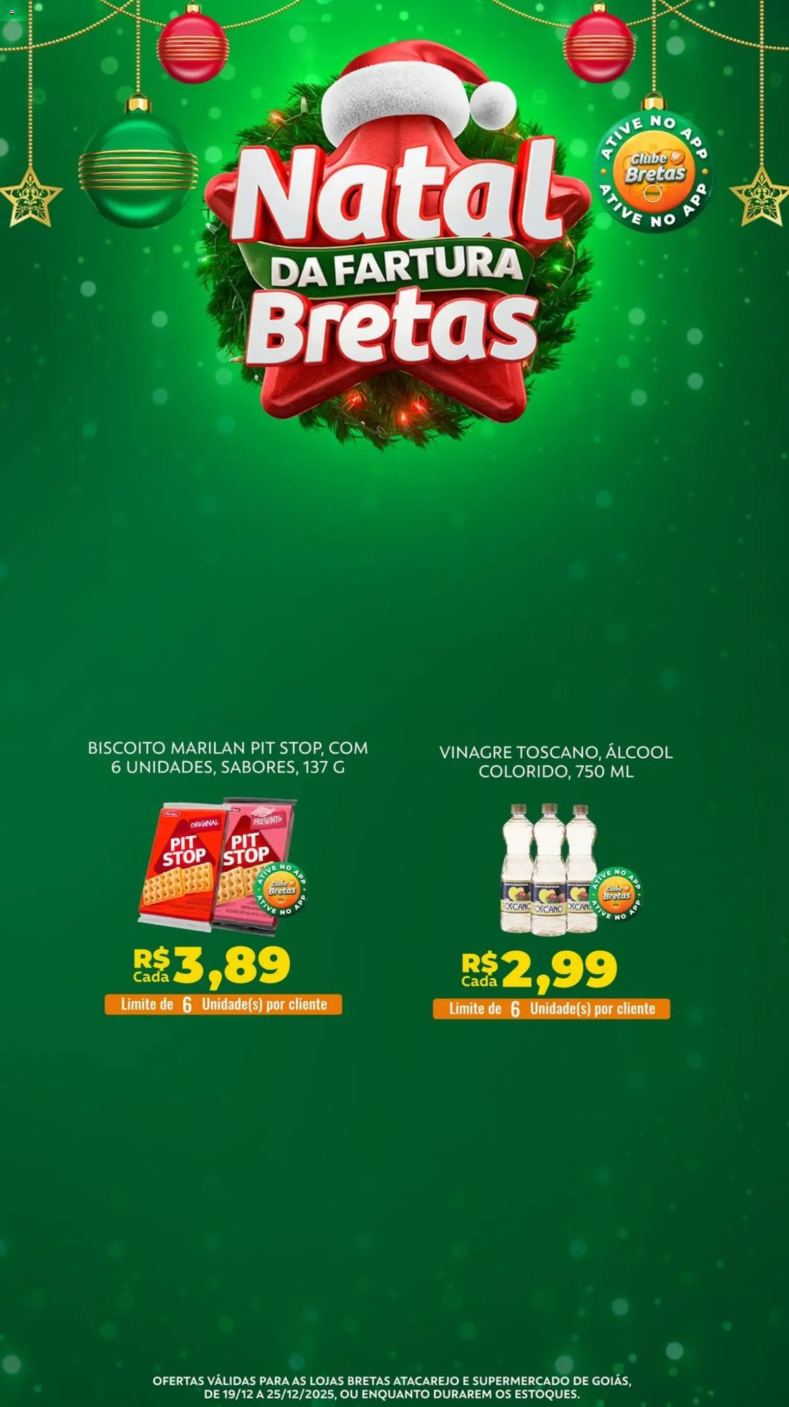 Bretas Folheto - válido de 19.12.2025 | Página: 4 | Produtos: Biscoito, Vinagre, Presunto