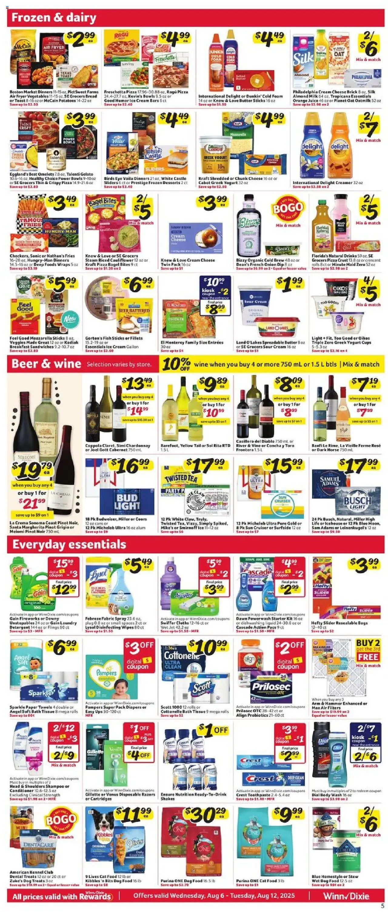 Winn Dixie Weekly Circular - FL - valid from 06.08.2025 | Page: 7 | Products: Shampoo, Butter, Beer, Toothpaste